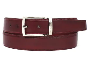 Paul Parkman Shoes Paul Parkman Men's Hand-Painted Leather Belt in Bordeaux