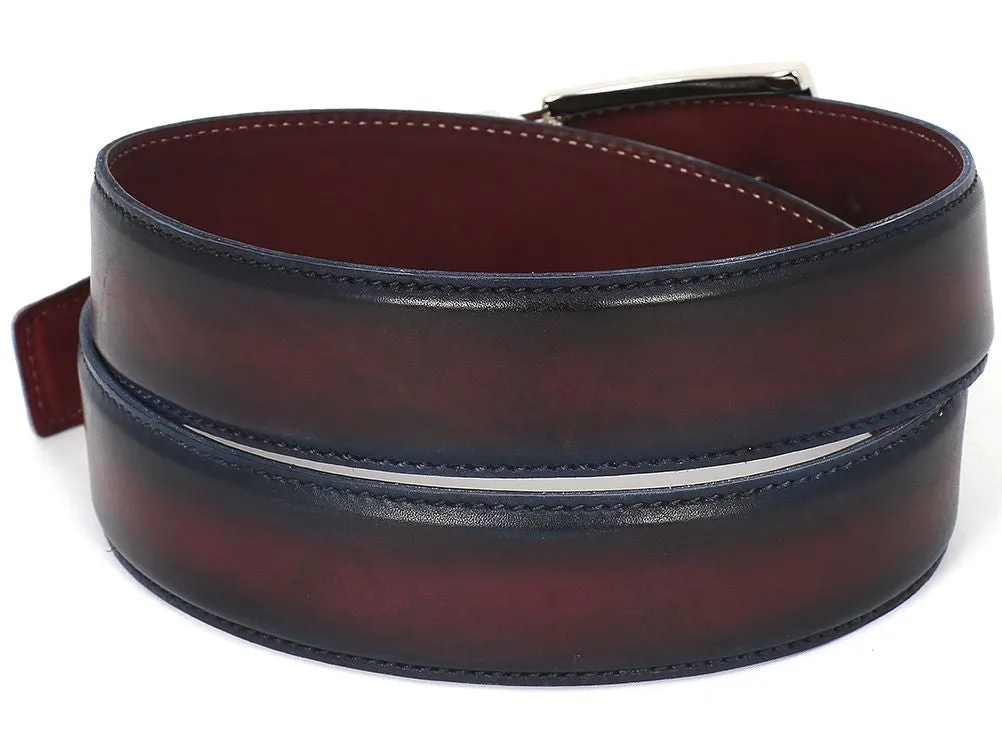 Paul Parkman Chaussures Ceinture en Cuir Peinte à la Main pour Homme Paul Parkman en Deux Tons Bleu Marine et Bordeaux