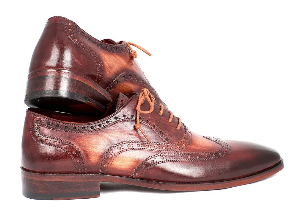 Paul Parkman Chaussures Paul Parkman Richelieu Oxford en Cuir Peint à la Main pour Homme en Camel et Bordeaux