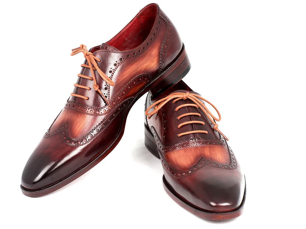 Paul Parkman Chaussures Paul Parkman Richelieu Oxford en Cuir Peint à la Main pour Homme en Camel et Bordeaux
