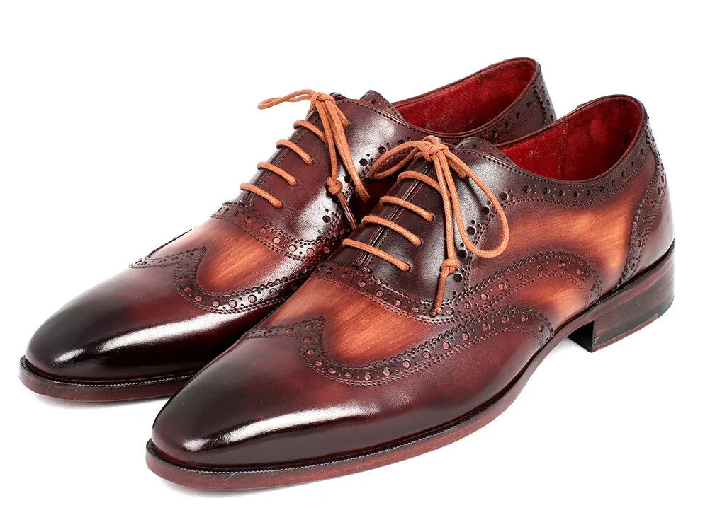 Paul Parkman Chaussures Paul Parkman Richelieu Oxford en Cuir Peint à la Main pour Homme en Camel et Bordeaux