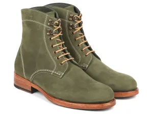 Paul Parkman Shoes Paul Parkman Men's Nubuck Leather Boots in Green