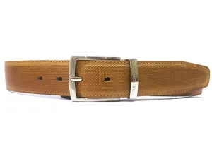 Paul Parkman Shoes Paul Parkman Men's Perforated Leather Belt in Beige
