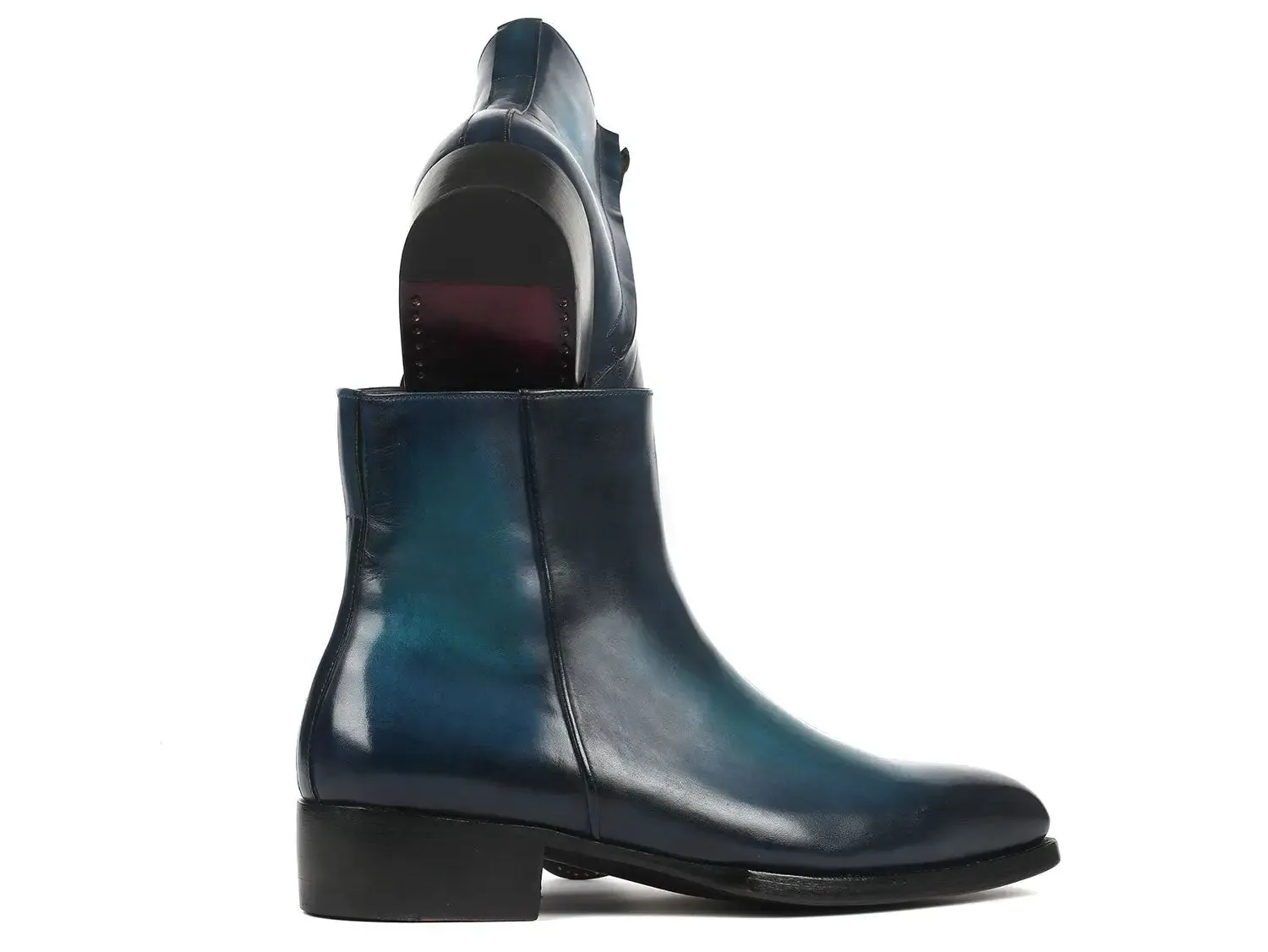 Paul Parkman Chaussures Bottes Paul Parkman à Fermeture Éclair Latérale Goodyear Welted en Bleu Brillant
