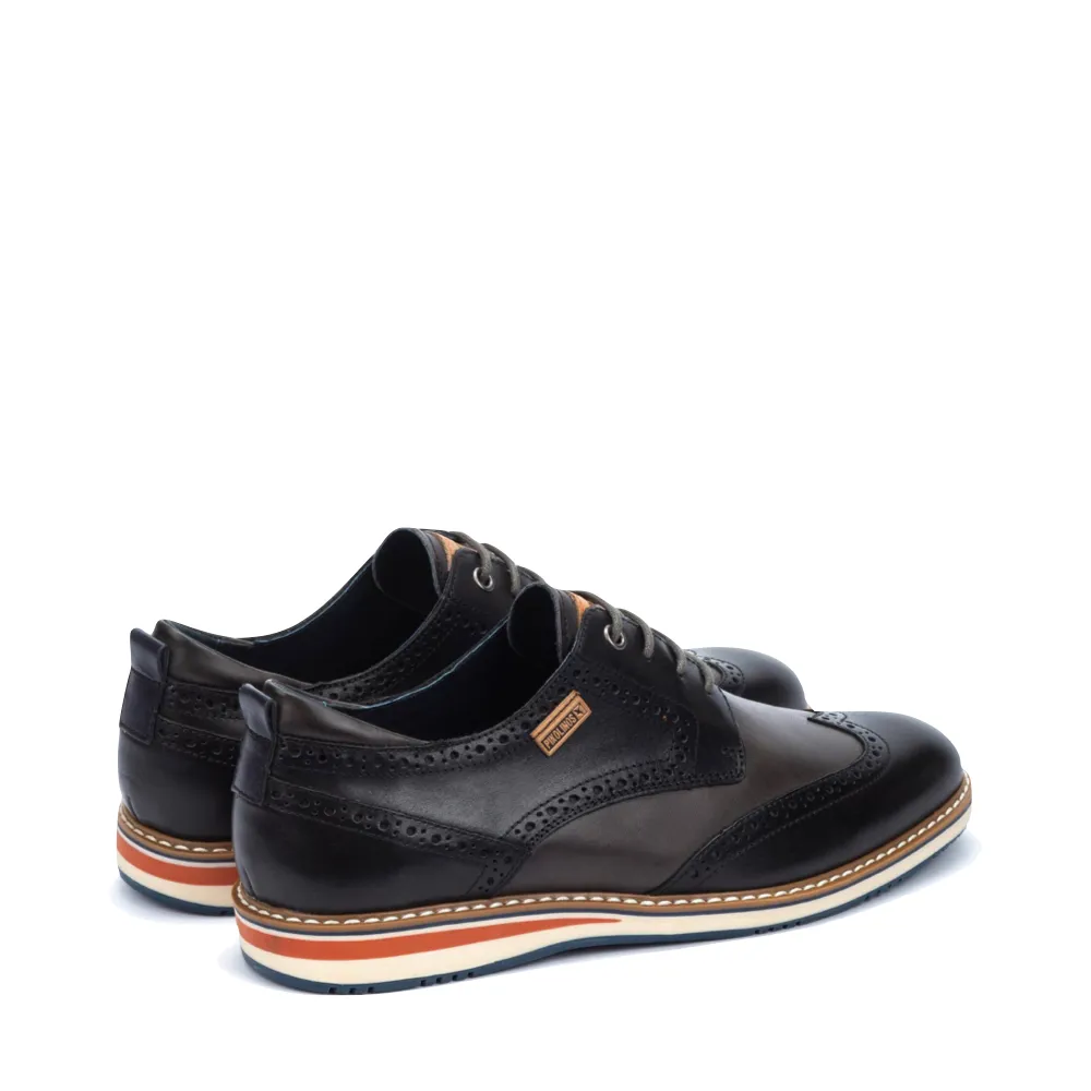 Chaussure à lacets Pikolinos pour homme Avila en cuir avec embout aile en noir