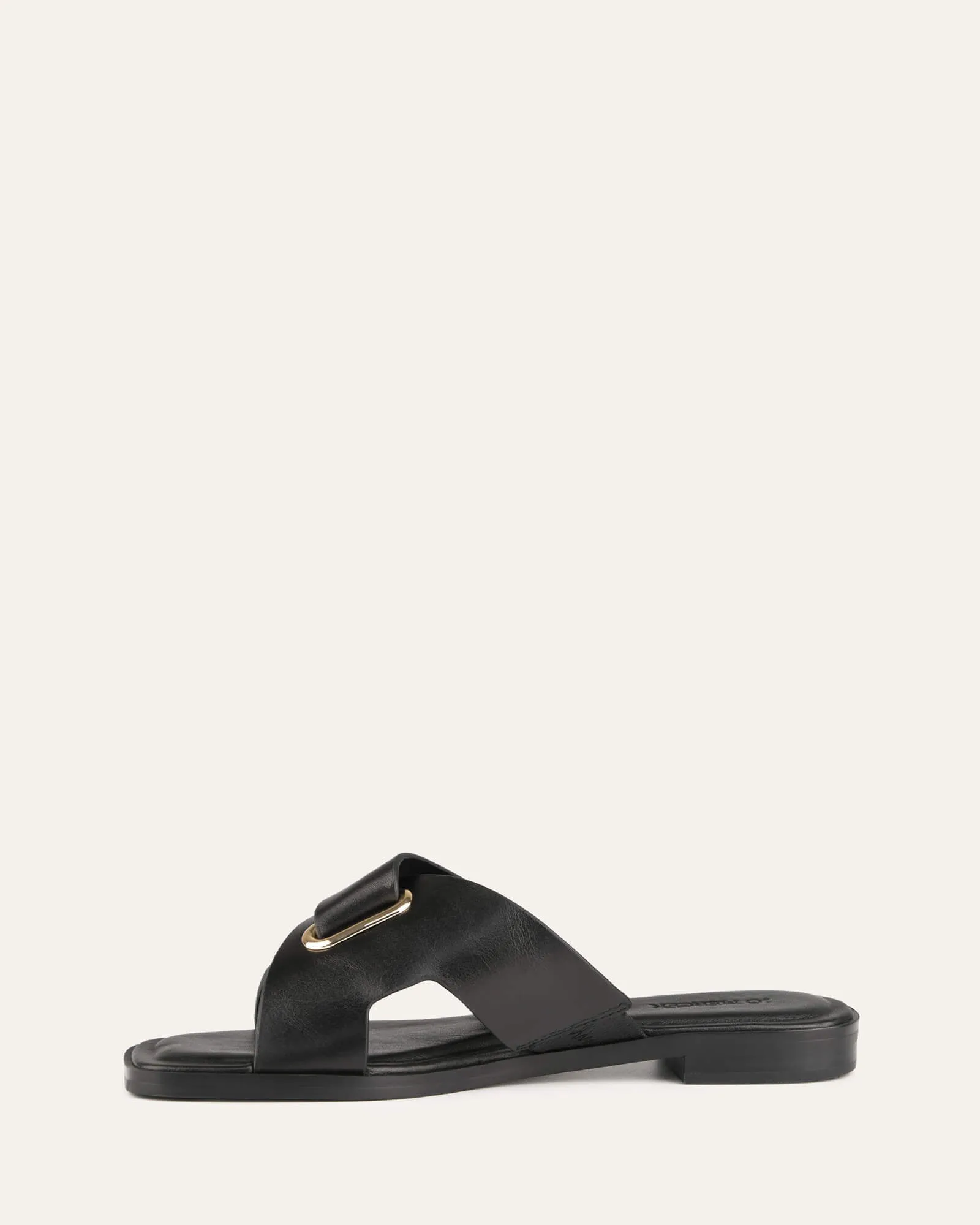 PIPER FLAT SLIDES CUIR NOIR