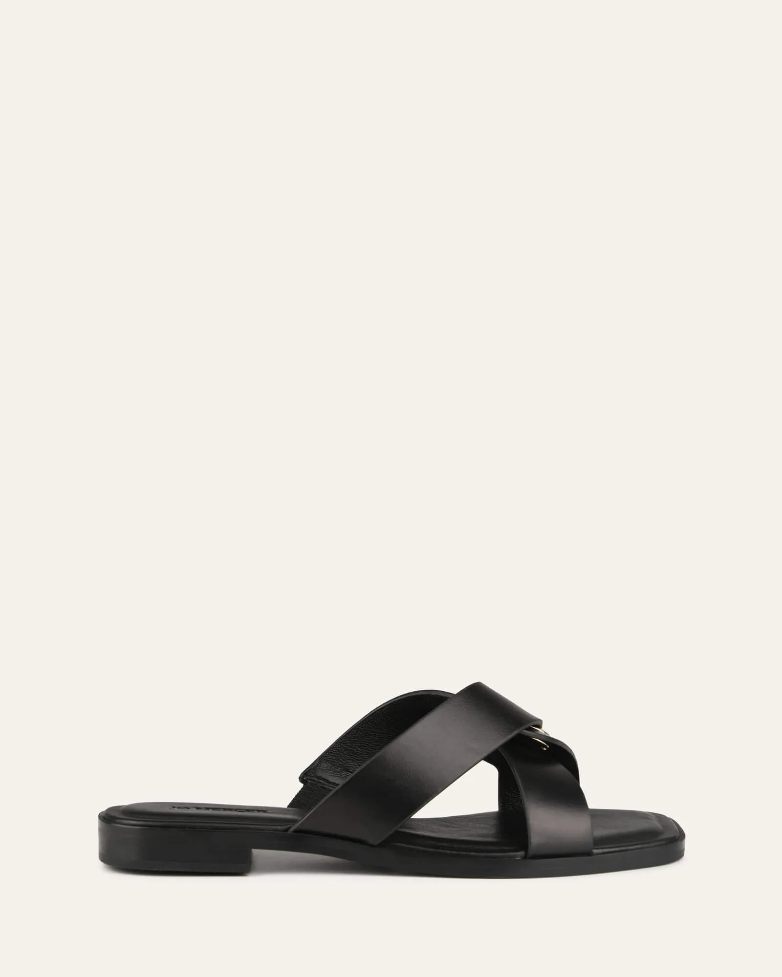 PIPER FLAT SLIDES CUIR NOIR