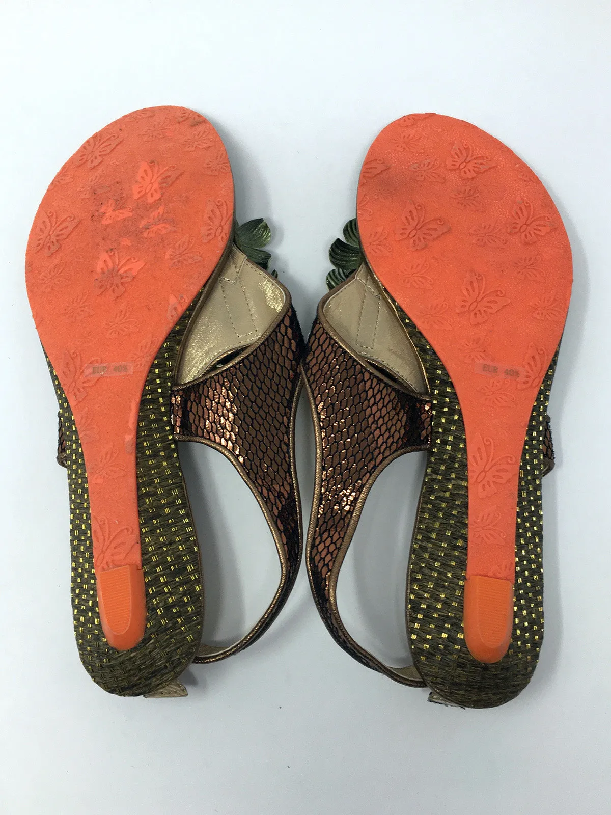 Sandales Poetic Licence taille 9.5 en bronze avec imprimé serpent vert sauge