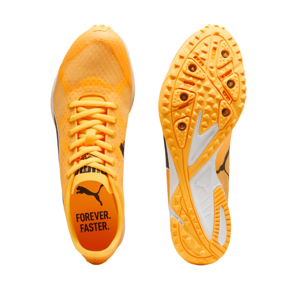 Chaussures de course Puma Unisex EvoSpeed Haraka 8 en Sunstream/PUMA Noir/PUMA Blanc SS25 Chaussures_Puma-Running