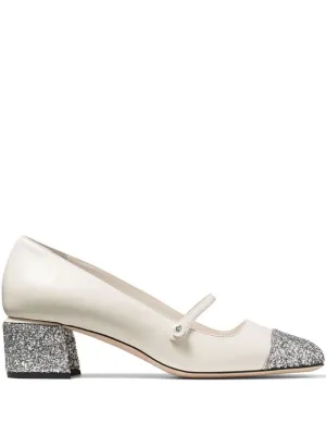 Pumps With Glittered Cap Toe And Mary Jane Strap Shoes_Jimmy-Choo