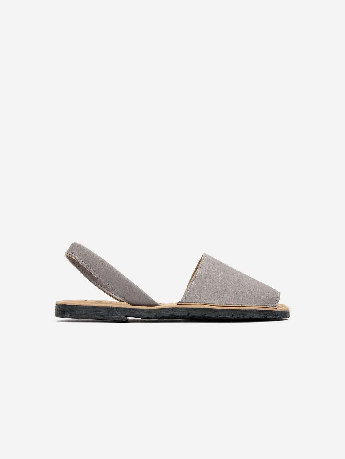 Sandales menorquines en suédine vegan pour femmes Rambu | Gris