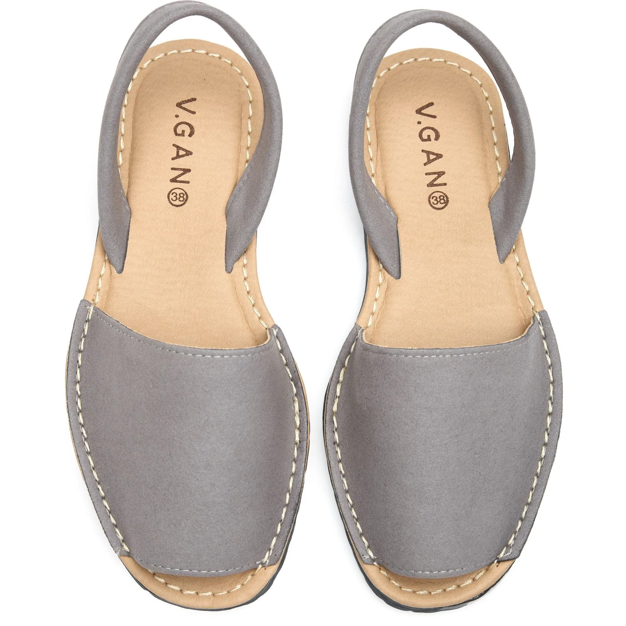 Sandales menorquines en suédine vegan pour femmes Rambu | Gris