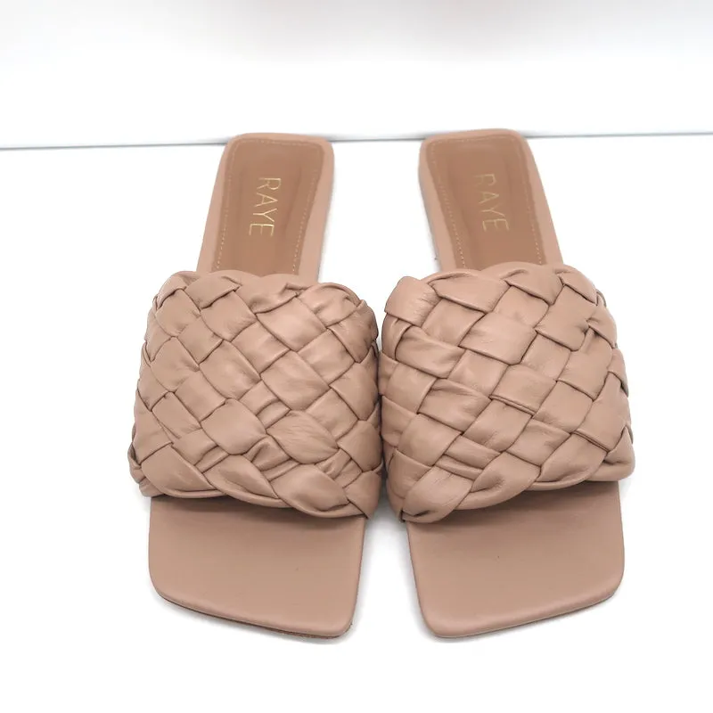RAYE Sandales à Glissière Ever Nude en Cuir Tressé Taille 7.5