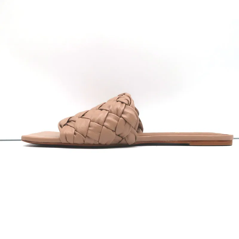 RAYE Sandales à Glissière Ever Nude en Cuir Tressé Taille 7.5