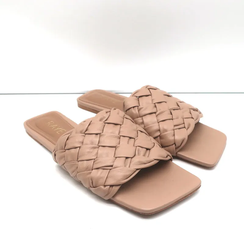 RAYE Sandales à Glissière Ever Nude en Cuir Tressé Taille 7.5