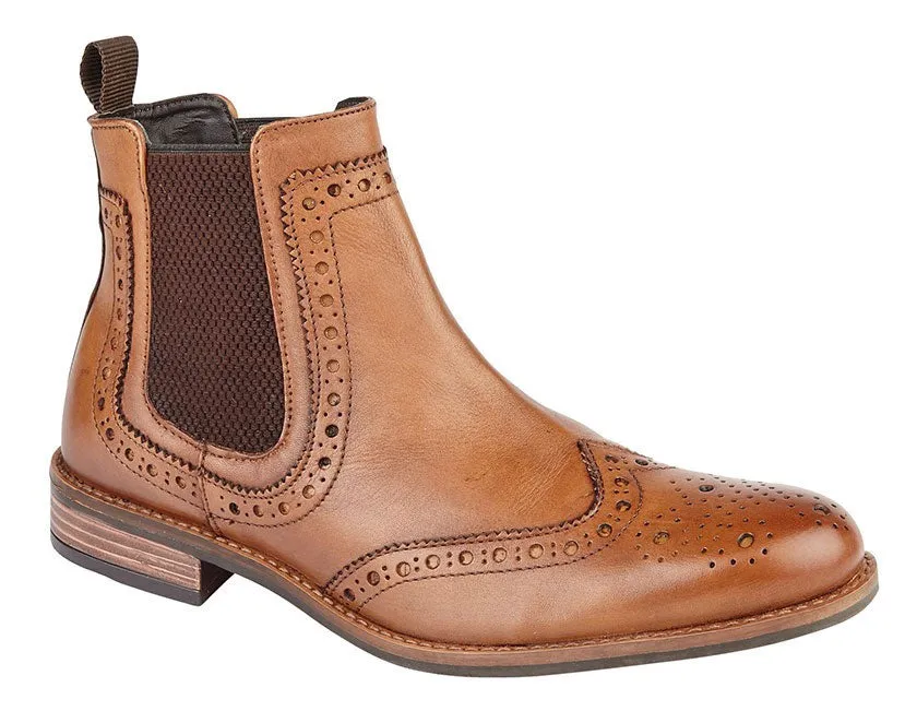 Bottes Dealer Brogue en Cuir Roamers - Chaussures Roamers