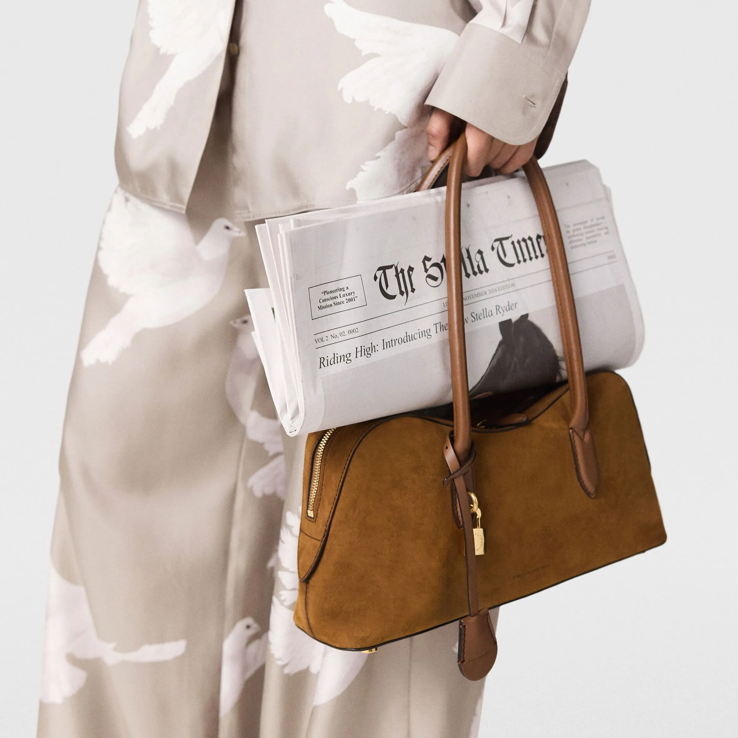 Sac bandoulière Ryder, en daim, couleur Brandy Bags_Stella Mccartney_Sacs