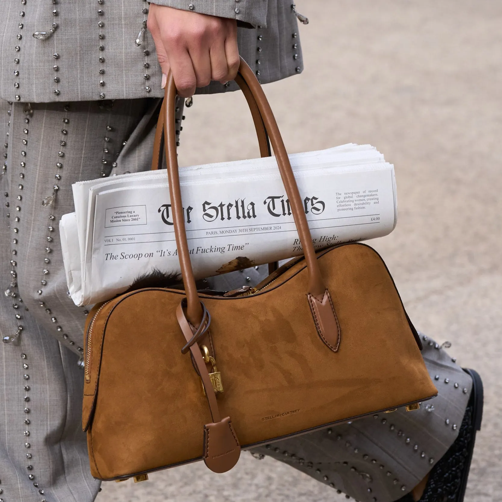 Sac bandoulière Ryder, en daim, couleur Brandy Bags_Stella Mccartney_Sacs