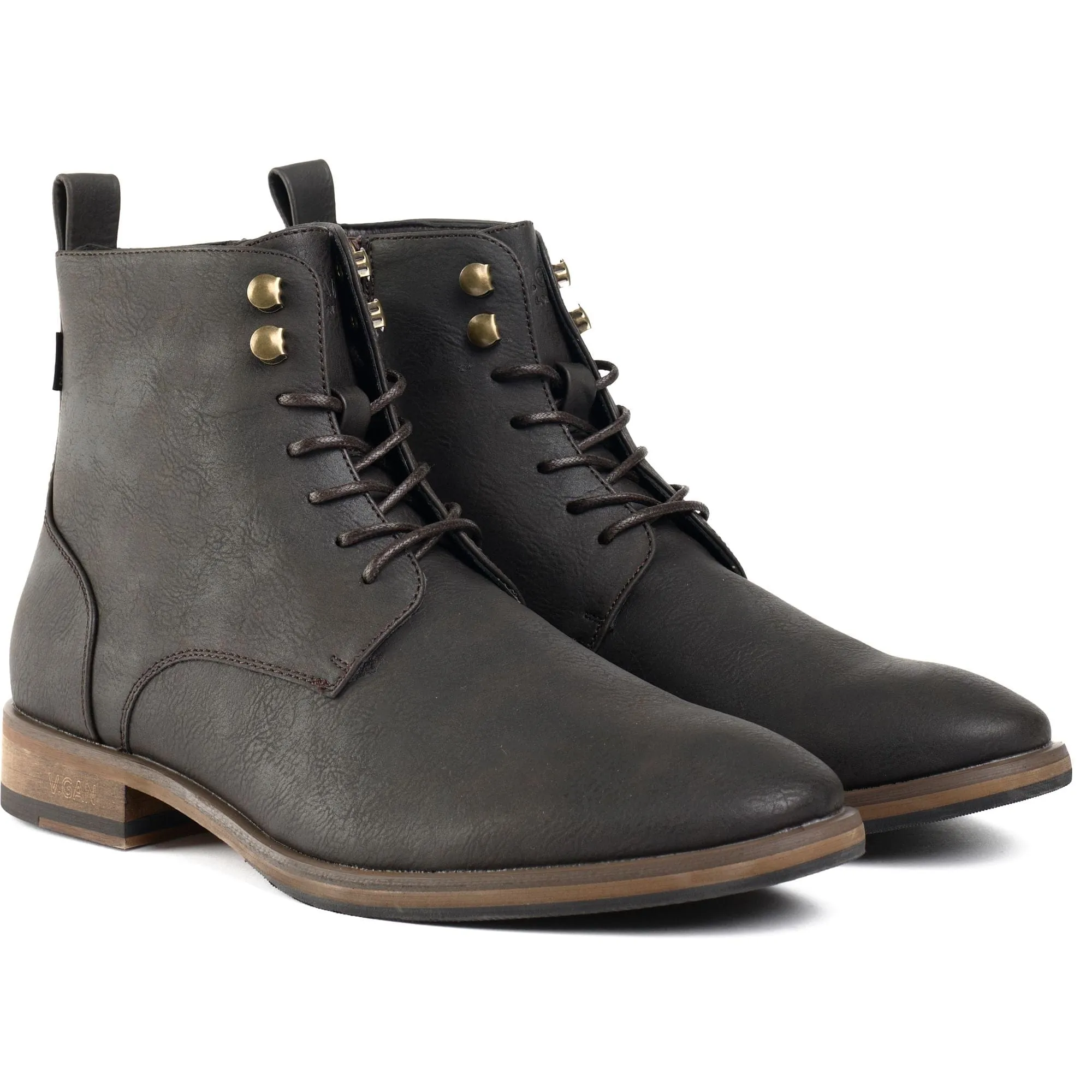 Bottes chevilles en similicuir vegan pour hommes Rye 2 | Marron