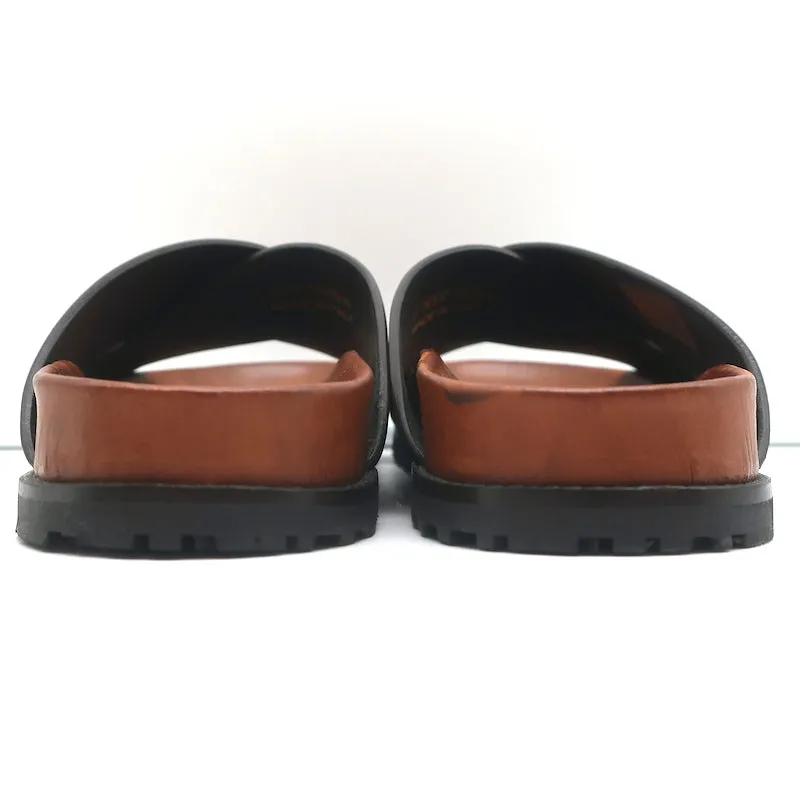 Saint Laurent Jimmy Slides à Lanières Croisées en Cuir Marron Taille 35.5 Sandales Plates NEUVE