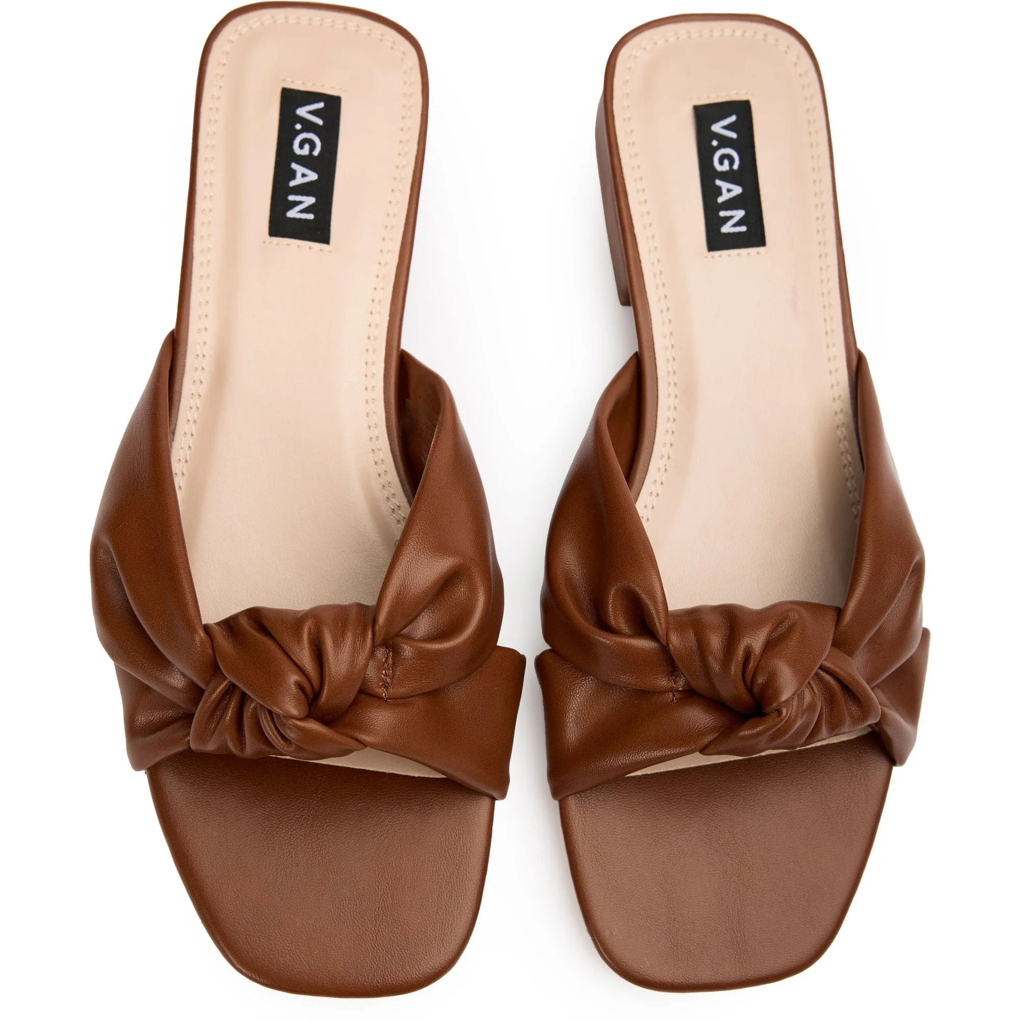 Sandales à nœud en similicuir vegan pour femmes Salsify | Beige