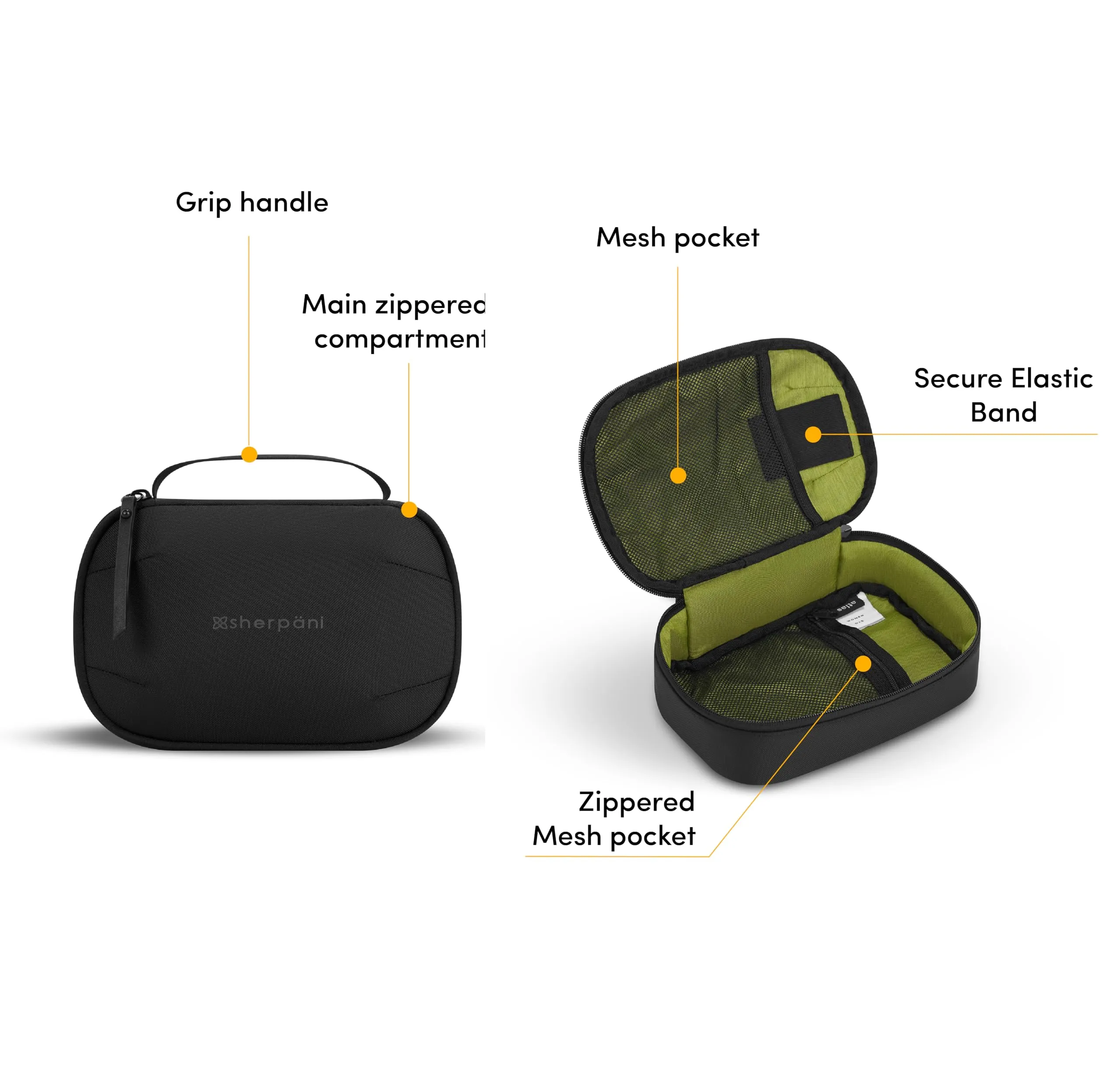 Sherpani Atlas, Accessoire de Voyage, Sac Organisateur pour Câbles Technologiques et Articles de Toilette pour Femmes Sherpani