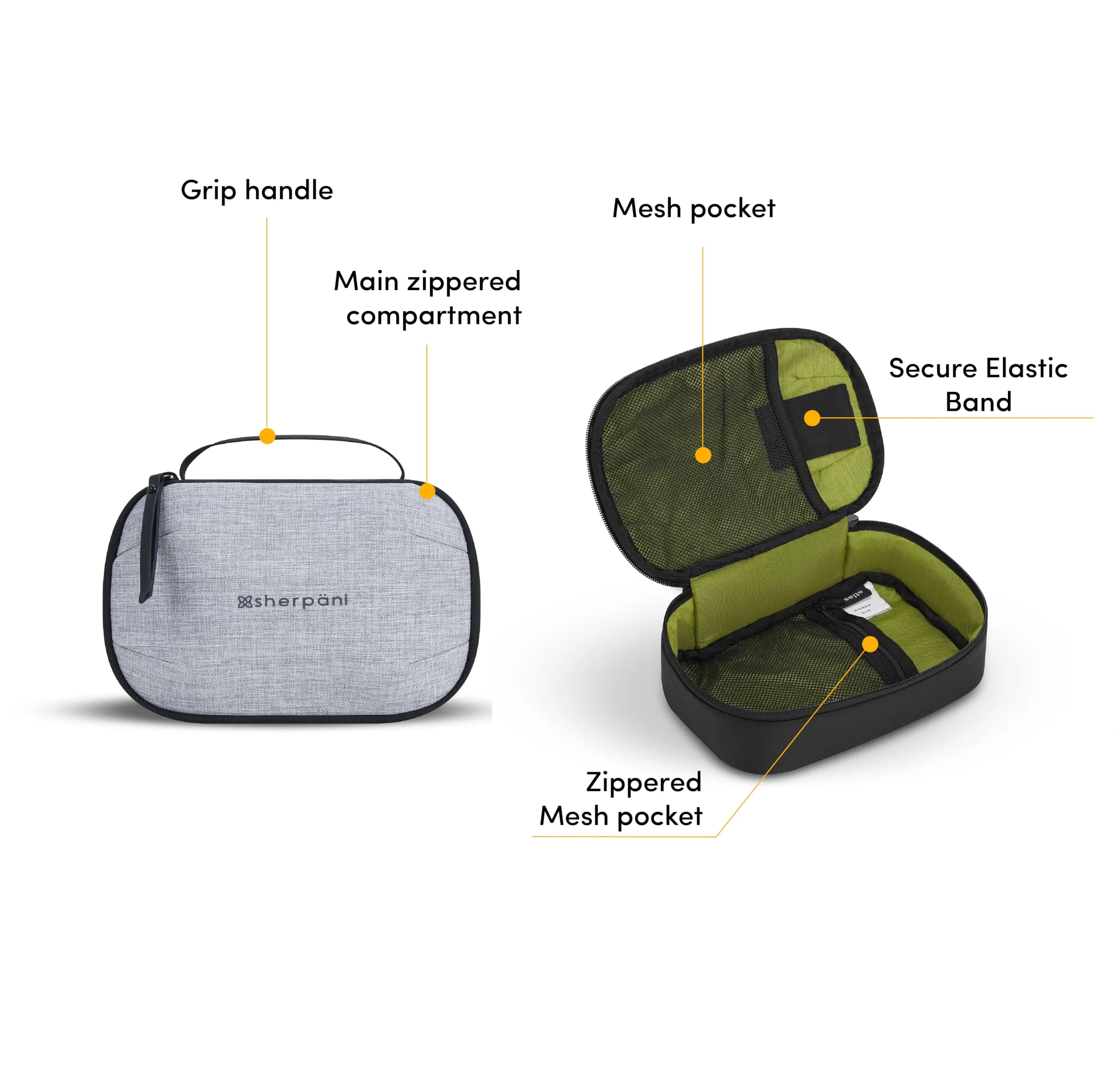 Sherpani Atlas, Accessoire de Voyage, Sac Organisateur pour Câbles Technologiques et Articles de Toilette pour Femmes Sherpani