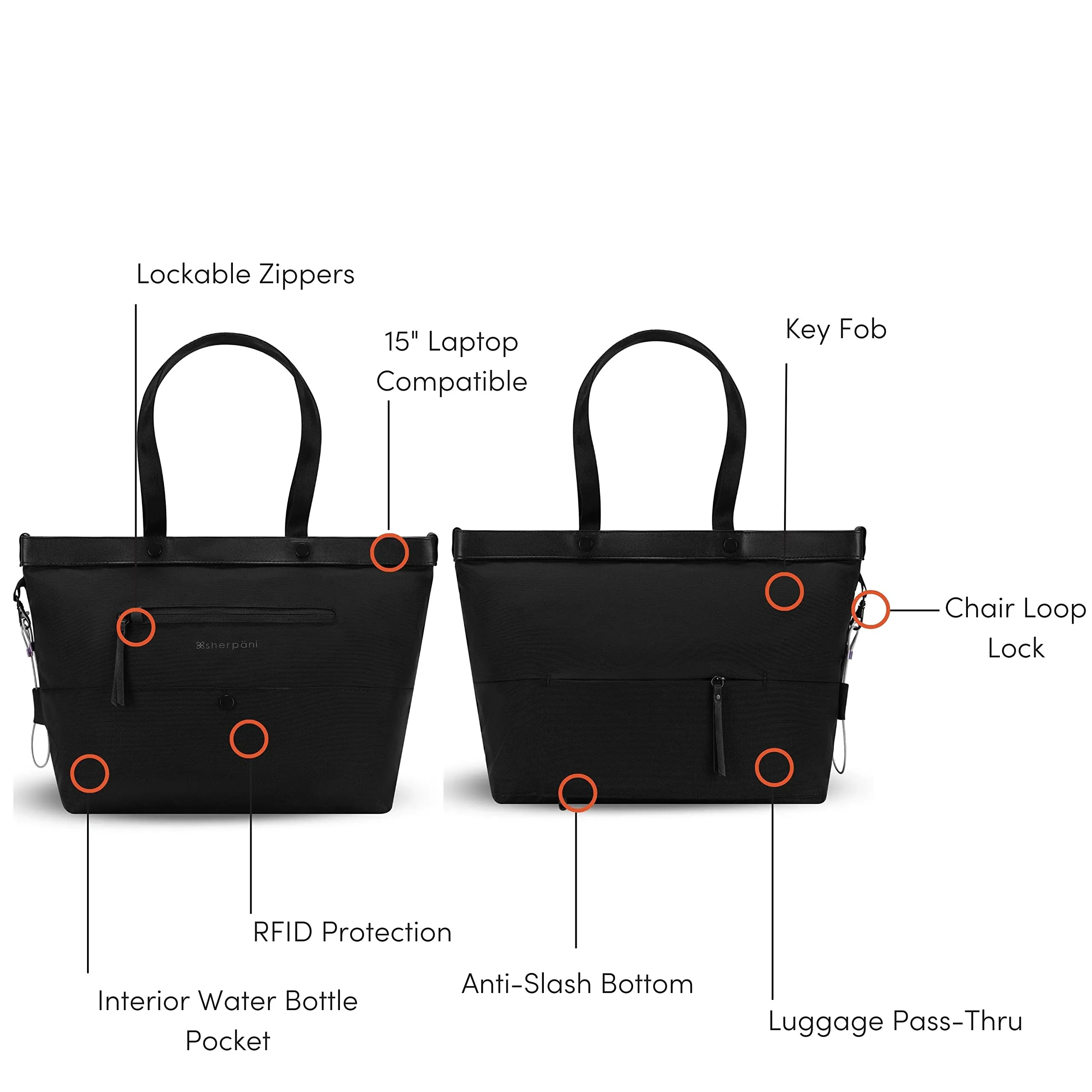 Sherpani Cali, Sac Fourre-Tout Anti-Vol, Sac de Voyage, Sac à Main, Sac pour Enseignante, Sac Fourre-Tout pour Femmes, Compatible avec Ordinateur Portable 15 Pouces (Sans Housse) Bags Sherpani