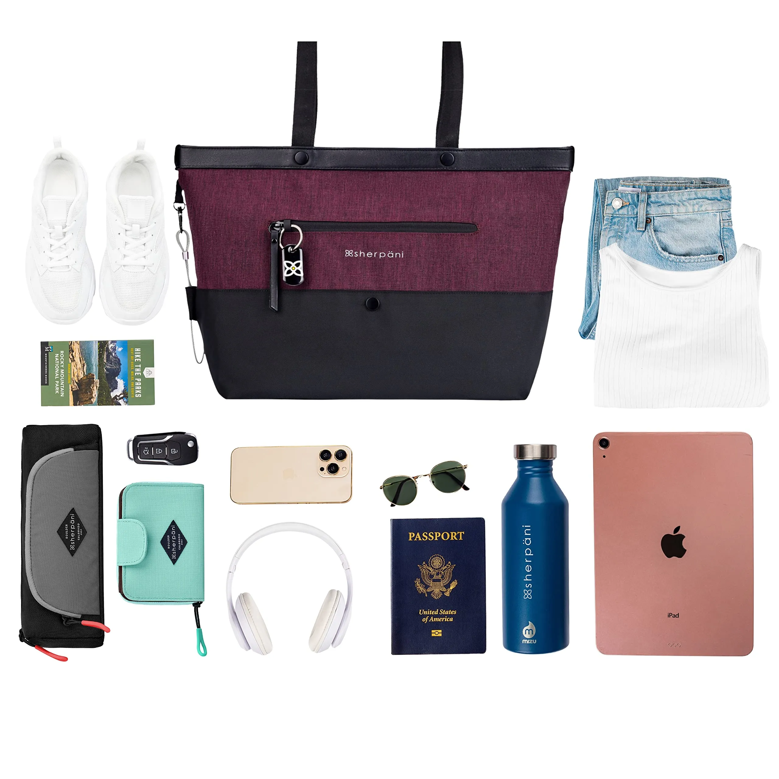 Sherpani Cali, Sac Fourre-Tout Anti-Vol, Sac de Voyage, Sac à Main, Sac pour Enseignante, Sac Fourre-Tout pour Femmes, Compatible avec Ordinateur Portable 15 Pouces (Sans Housse) Bags Sherpani