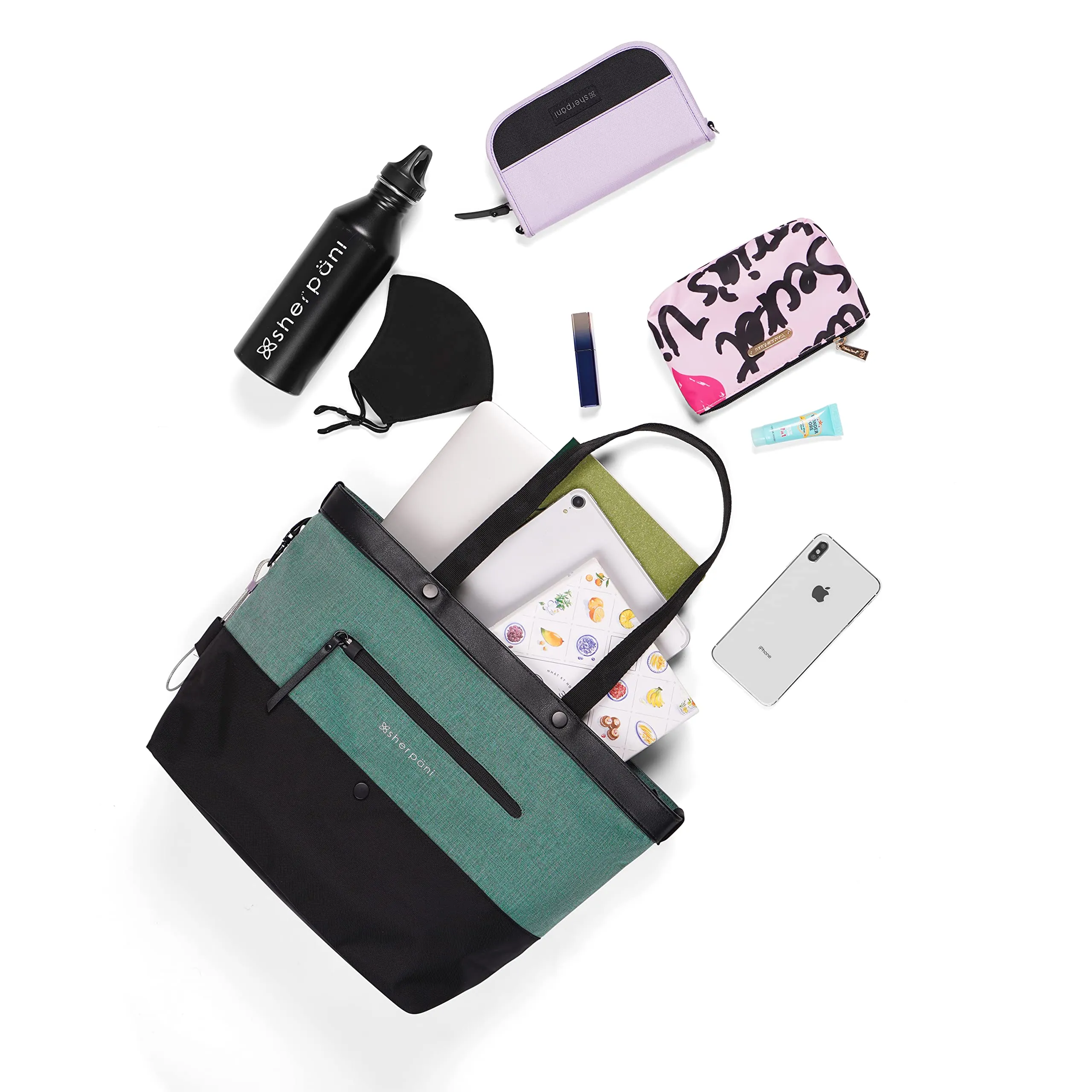 Sherpani Cali, Sac Fourre-Tout Anti-Vol, Sac de Voyage, Sac à Main, Sac pour Enseignante, Sac Fourre-Tout pour Femmes, Compatible avec Ordinateur Portable 15 Pouces (Sans Housse) Bags Sherpani