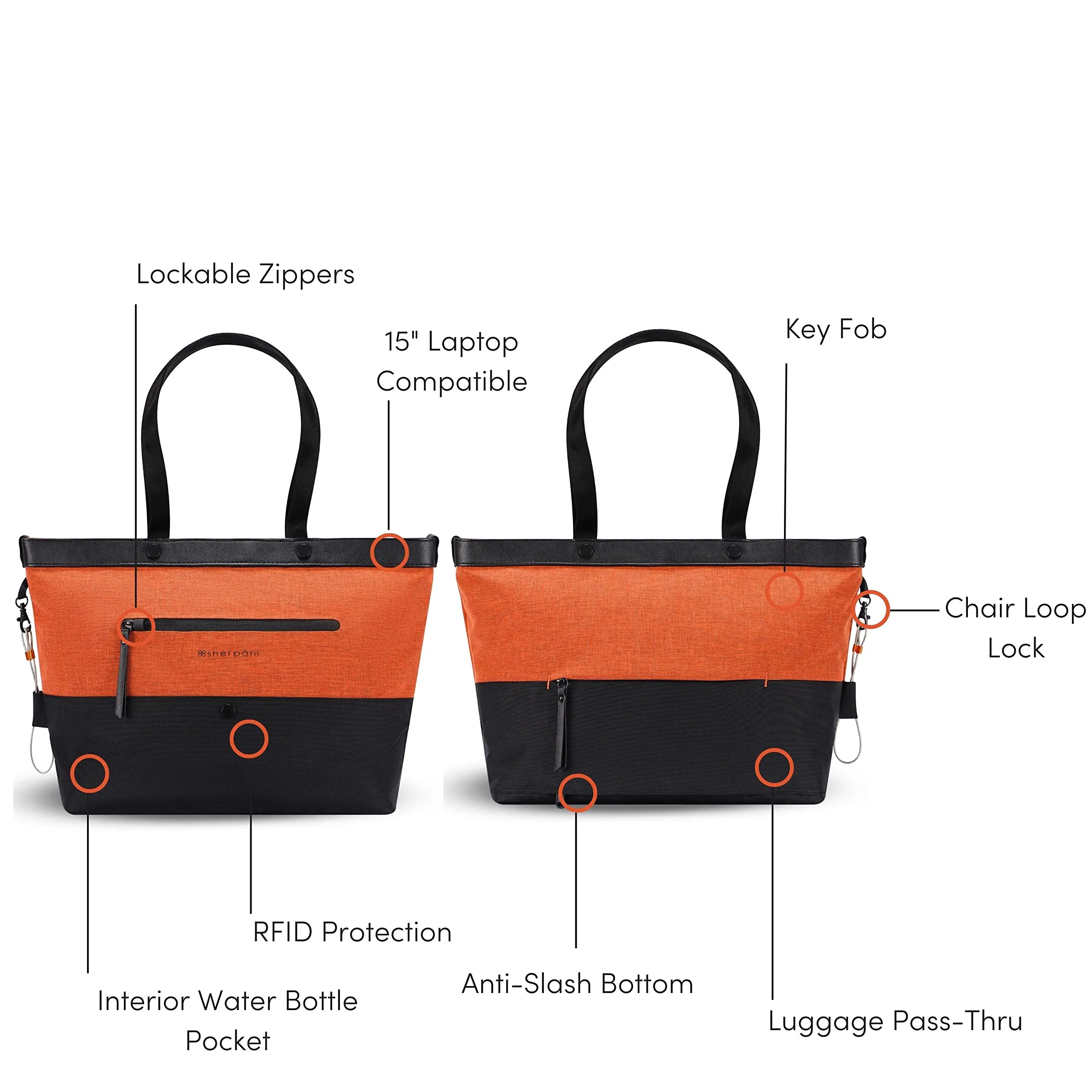 Sherpani Cali, Sac Fourre-Tout Anti-Vol, Sac de Voyage, Sac à Main, Sac pour Enseignante, Sac Fourre-Tout pour Femmes, Compatible avec Ordinateur Portable 15 Pouces (Sans Housse) Bags Sherpani