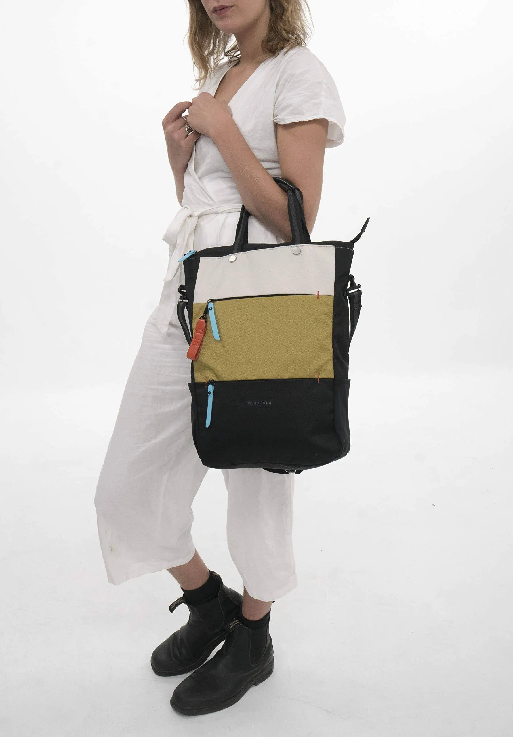 Sherpani Camden, Sac Nylon Convertible Sac à Dos Tote, Sac Tote, Sac Bandoulière pour Femmes, Protection RFID, Sac pour Ordinateur Portable 15 Pouces Sherpani