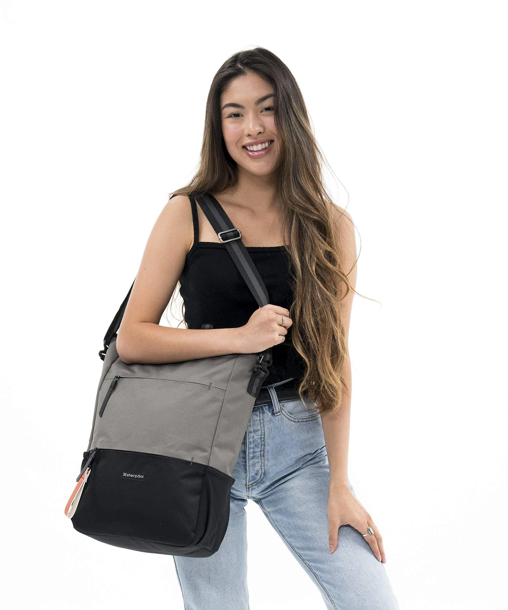 Sherpani Camden, Sac Nylon Convertible Sac à Dos Tote, Sac Tote, Sac Bandoulière pour Femmes, Protection RFID, Sac pour Ordinateur Portable 15 Pouces Sherpani