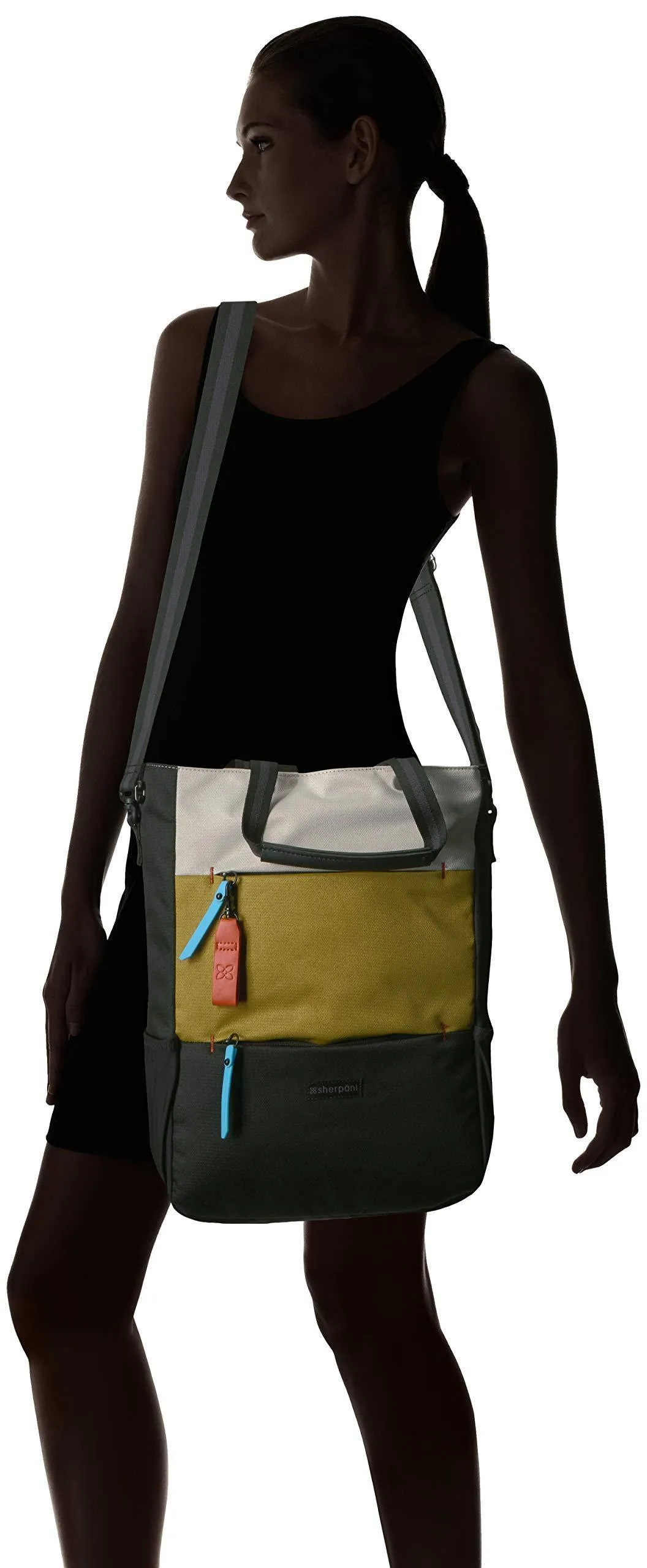 Sherpani Camden, Sac Nylon Convertible Sac à Dos Tote, Sac Tote, Sac Bandoulière pour Femmes, Protection RFID, Sac pour Ordinateur Portable 15 Pouces Sherpani