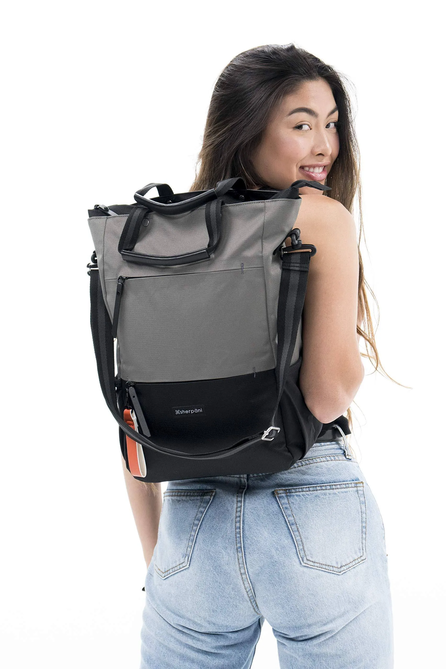 Sherpani Camden, Sac Nylon Convertible Sac à Dos Tote, Sac Tote, Sac Bandoulière pour Femmes, Protection RFID, Sac pour Ordinateur Portable 15 Pouces Sherpani