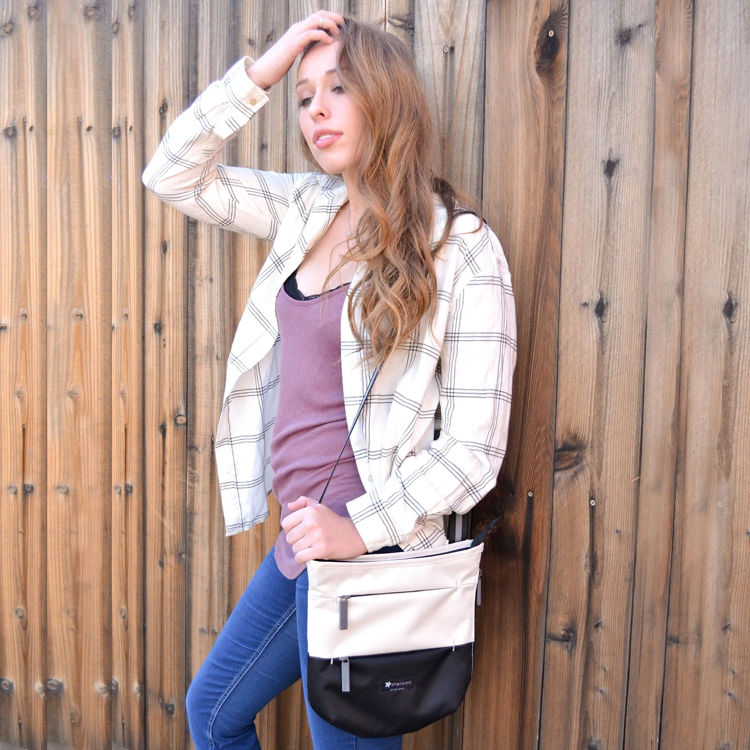 Sac bandoulière Sherpani Sadie en nylon recyclé, sac messager essentiel, sac à bandoulière moyen pour femmes, sacs avec protection RFID Sherpani