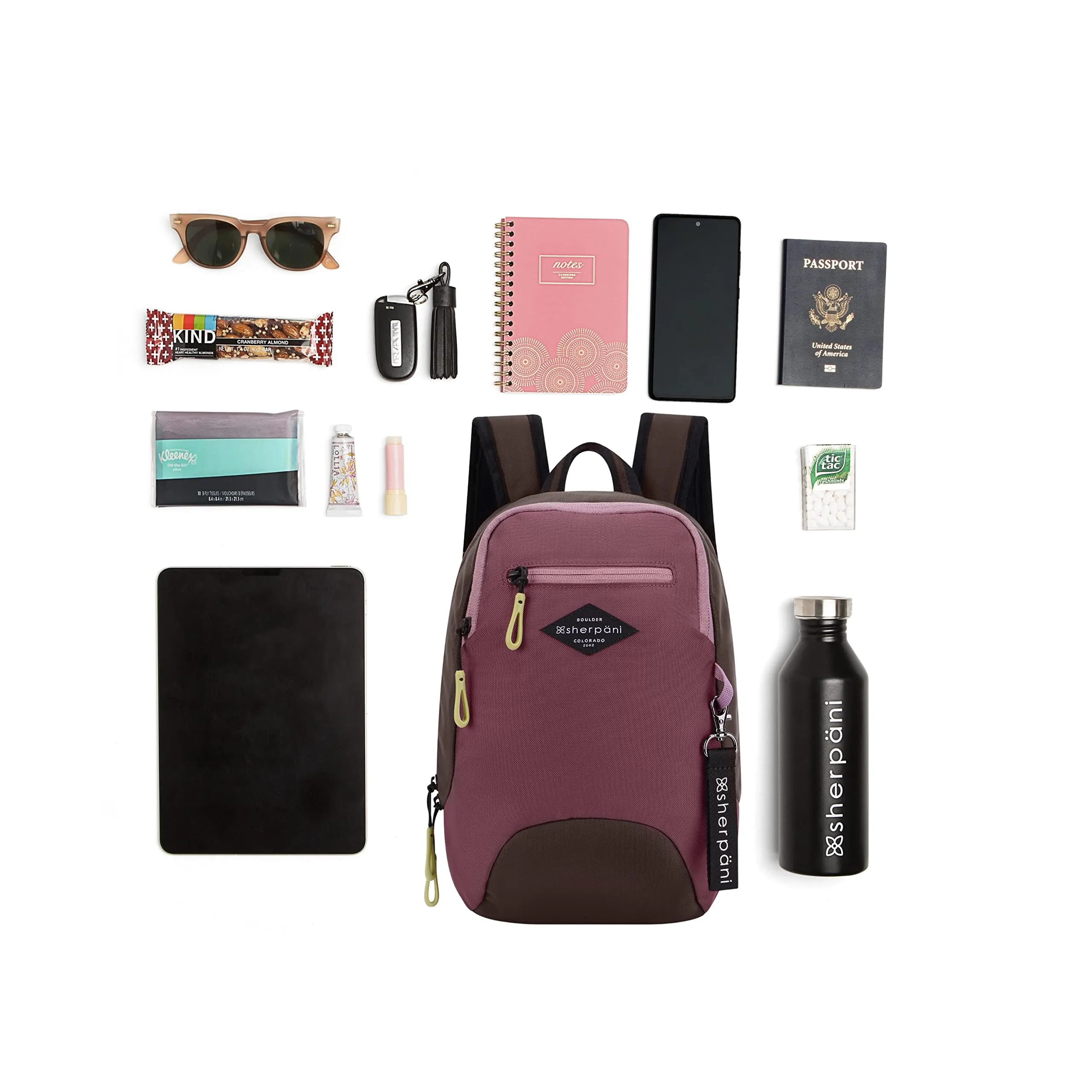 Sherpani Vespa, Mini Sac à Dos pour Femmes, Sac à Dos de Voyage, Protection RFID, Compatible avec les Tablettes de 10 Pouces, Sherpani