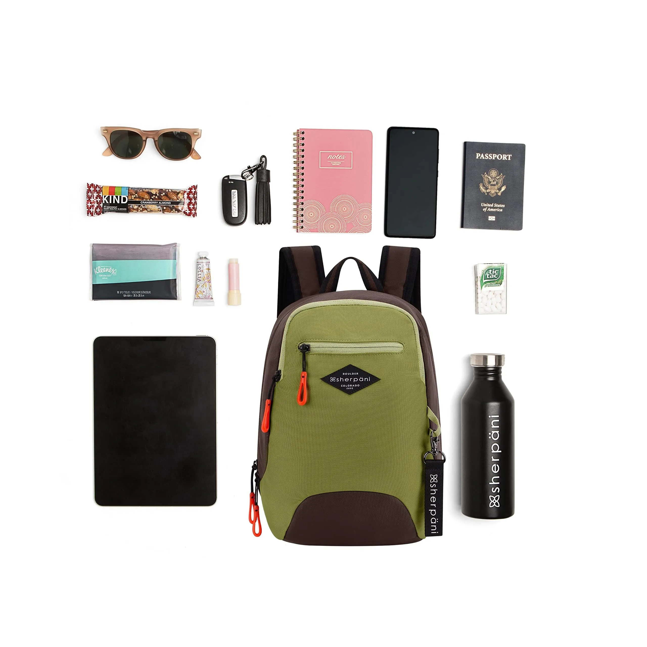Sherpani Vespa, Mini Sac à Dos pour Femmes, Sac à Dos de Voyage, Protection RFID, Compatible avec les Tablettes de 10 Pouces, Sherpani