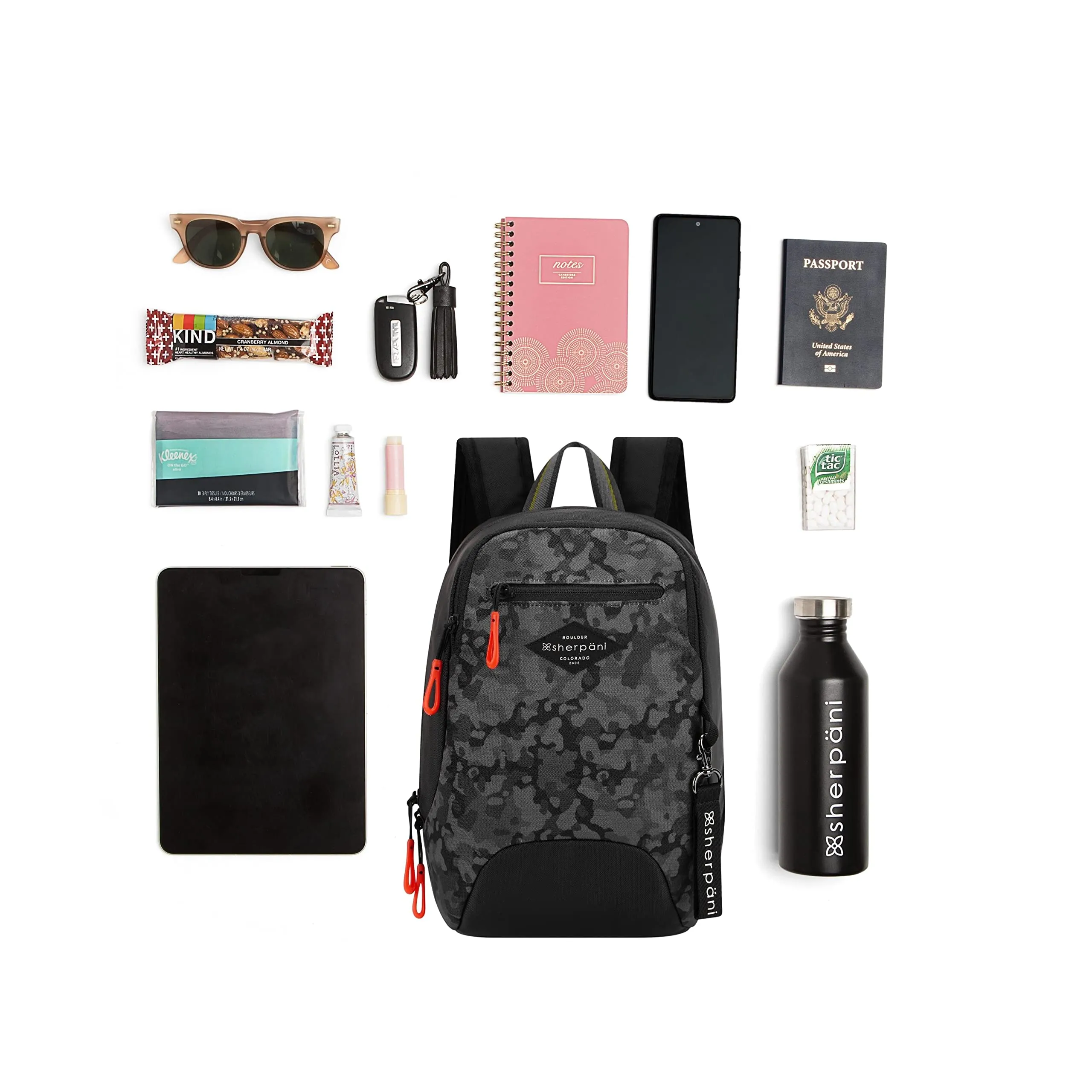 Sherpani Vespa, Mini Sac à Dos pour Femmes, Sac à Dos de Voyage, Protection RFID, Compatible avec les Tablettes de 10 Pouces, Sherpani
