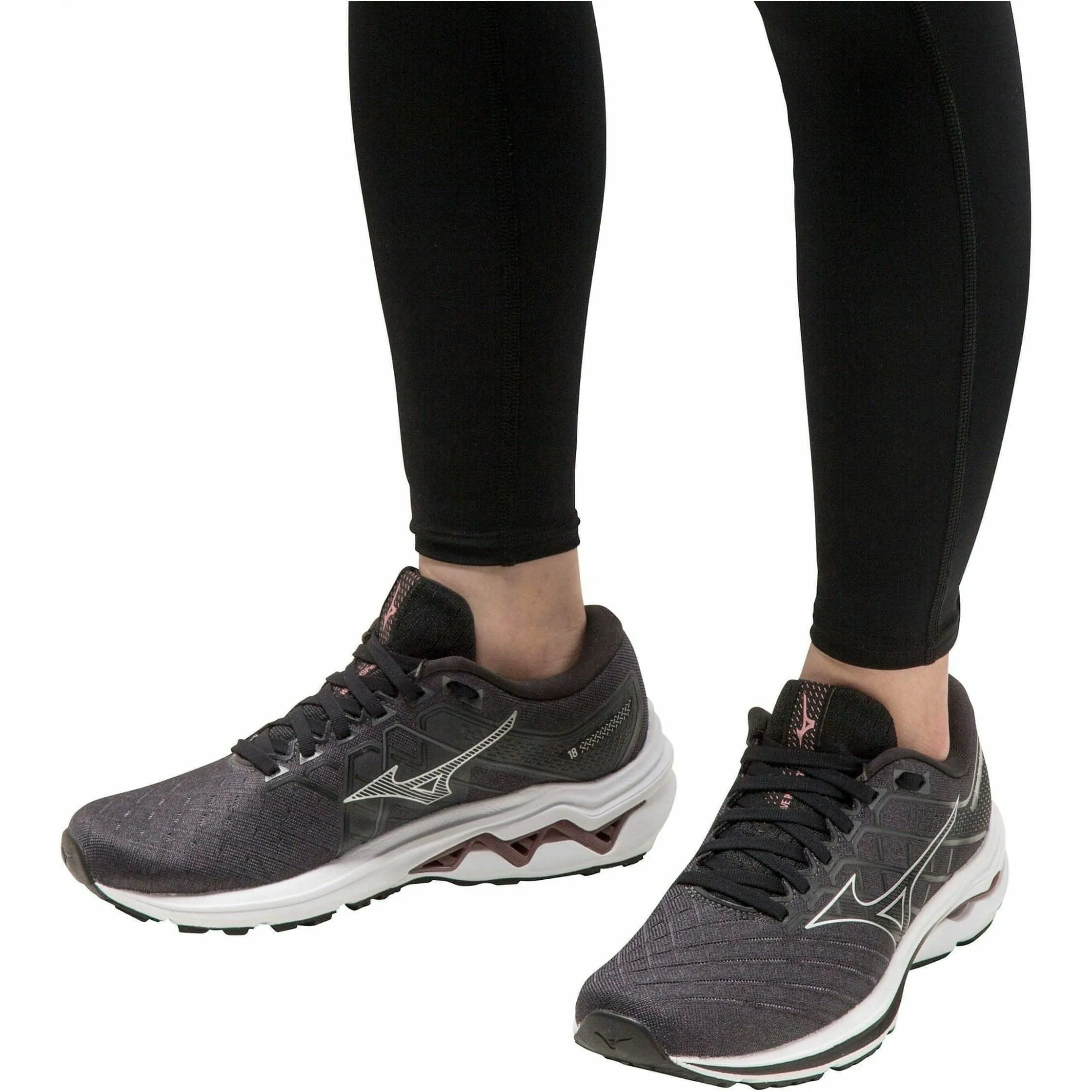 Chaussures de course Mizuno Wave Inspire 18 WIDE FIT (D) pour femmes - Noir