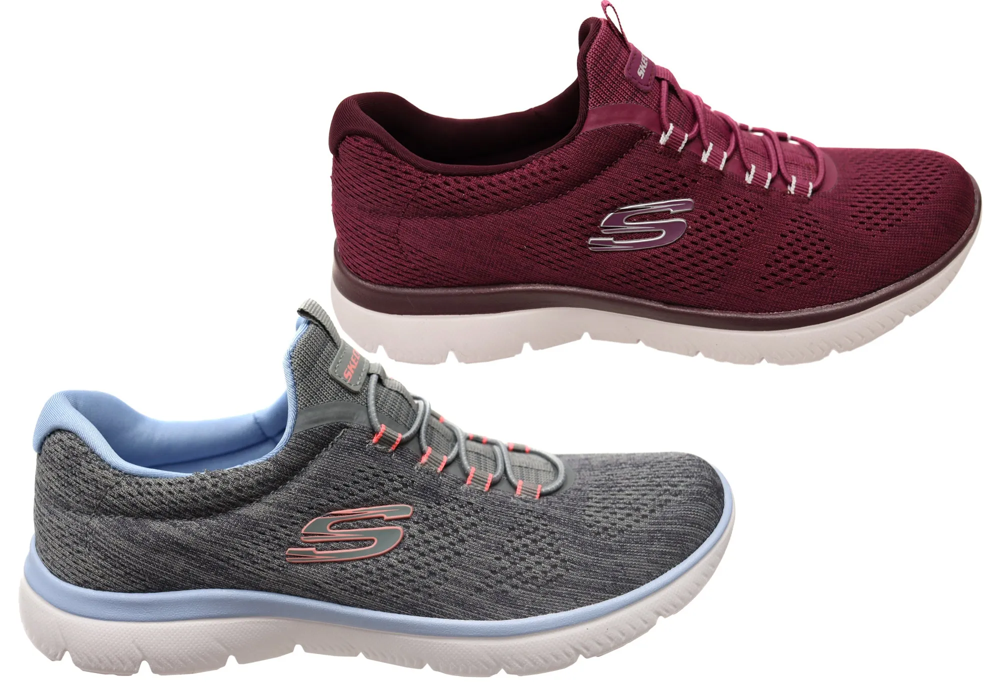 Skechers Femmes Summits Fun Flair Chaussures à Enfiler avec Mousse Mémoire Skechers