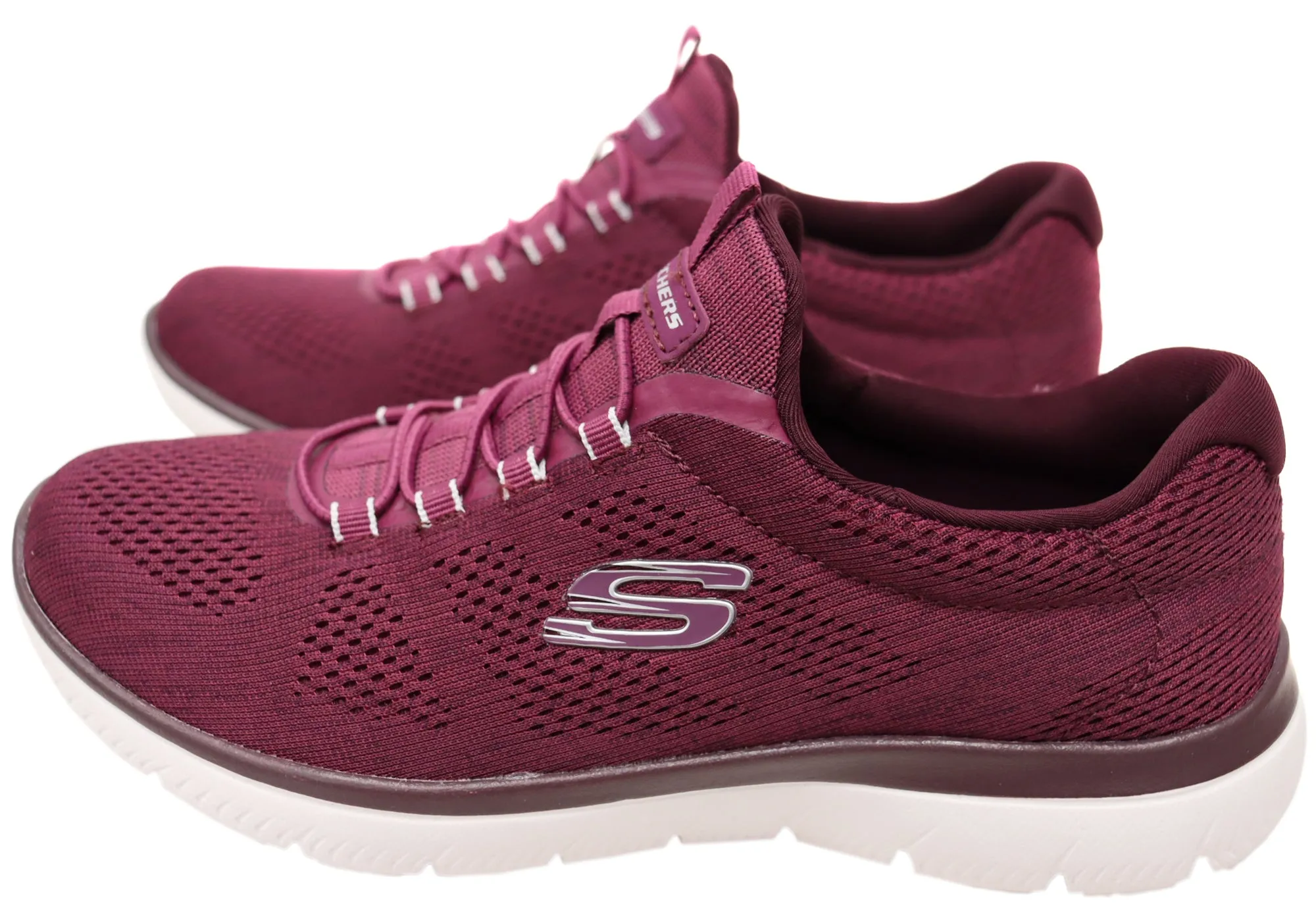Skechers Femmes Summits Fun Flair Chaussures à Enfiler avec Mousse Mémoire Skechers