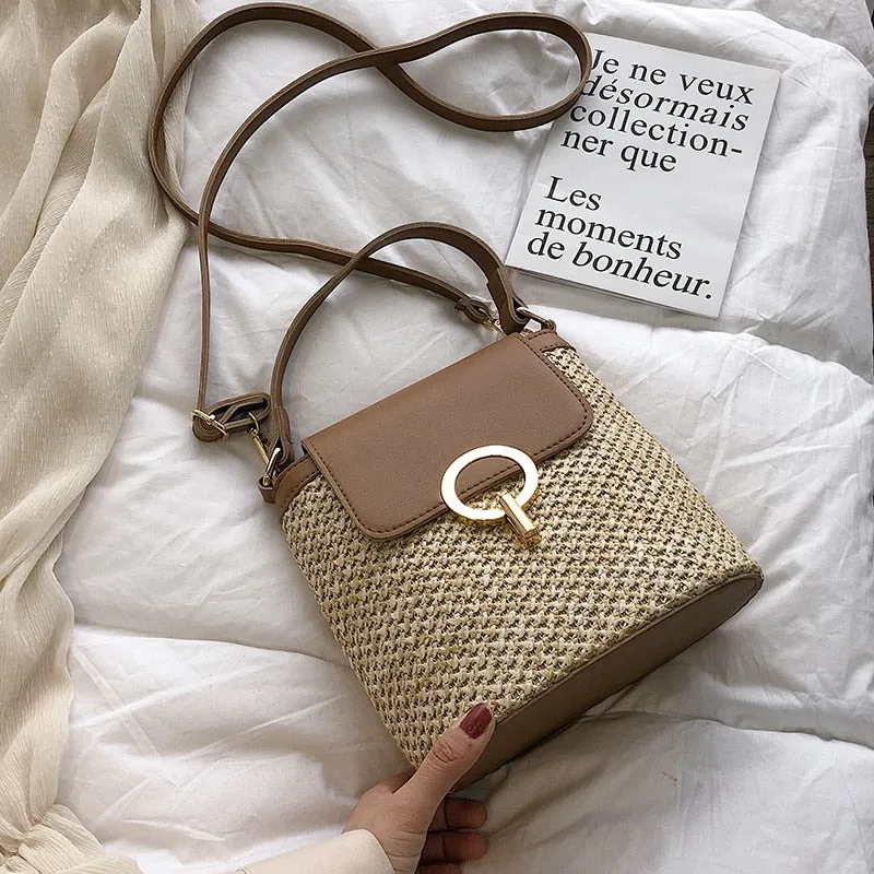 Petits sacs seau en paille pour femmes 2020, sacs bandoulière d'été, sacs à main pour dames, sacs de voyage et sacs à main pour femmes, sac messager à bandoulière tendance, sacs Fashion Nova