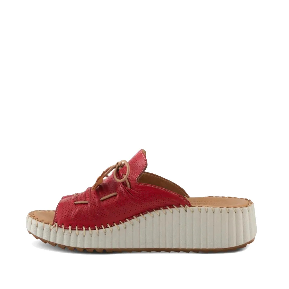 Spring Step Femmes Sandale à Glissière Nevelle à Coin Rouge