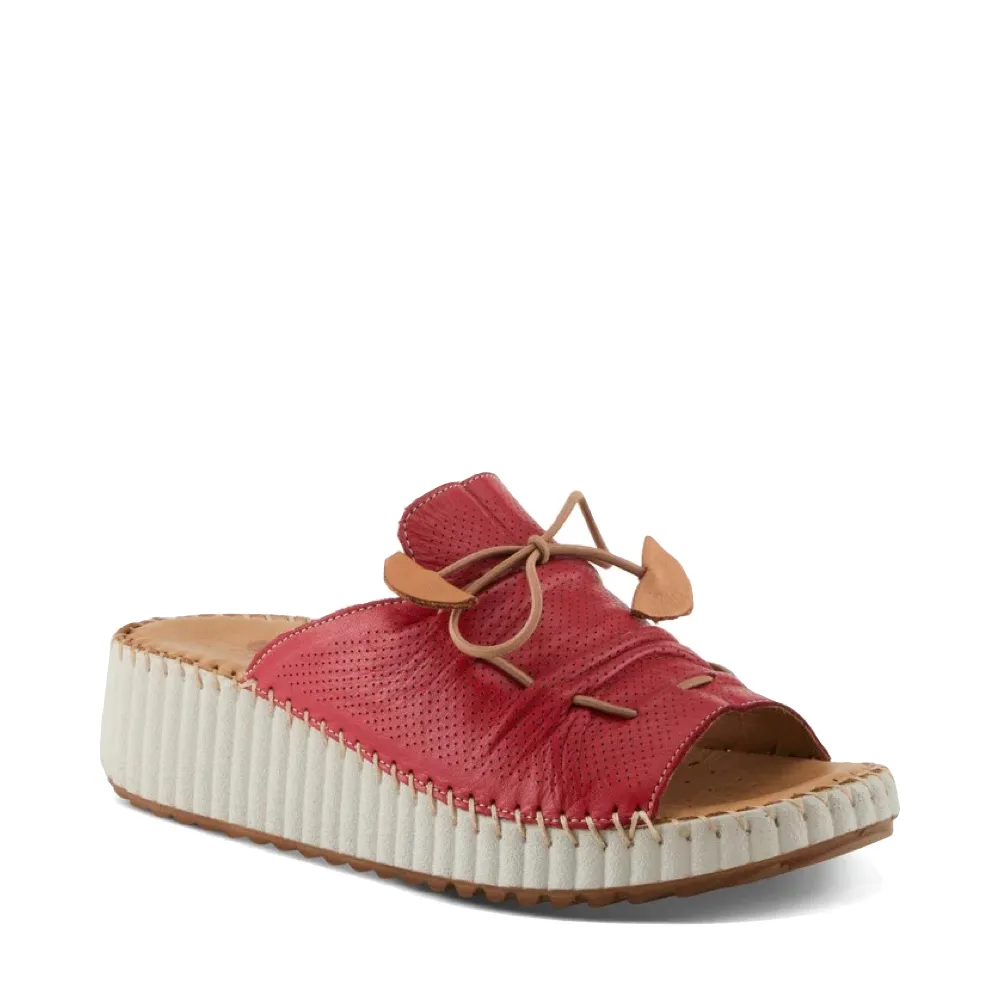 Spring Step Femmes Sandale à Glissière Nevelle à Coin Rouge
