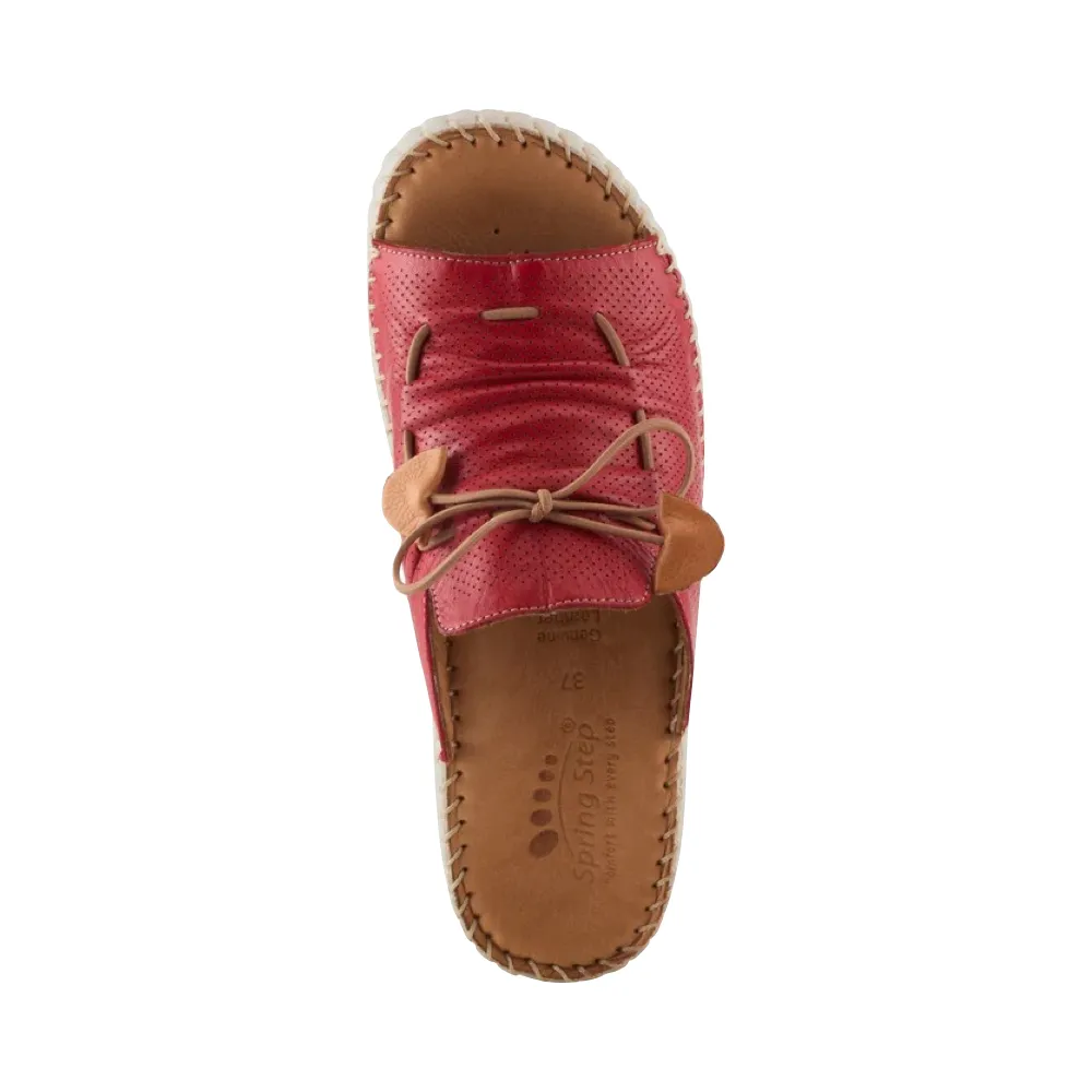 Spring Step Femmes Sandale à Glissière Nevelle à Coin Rouge