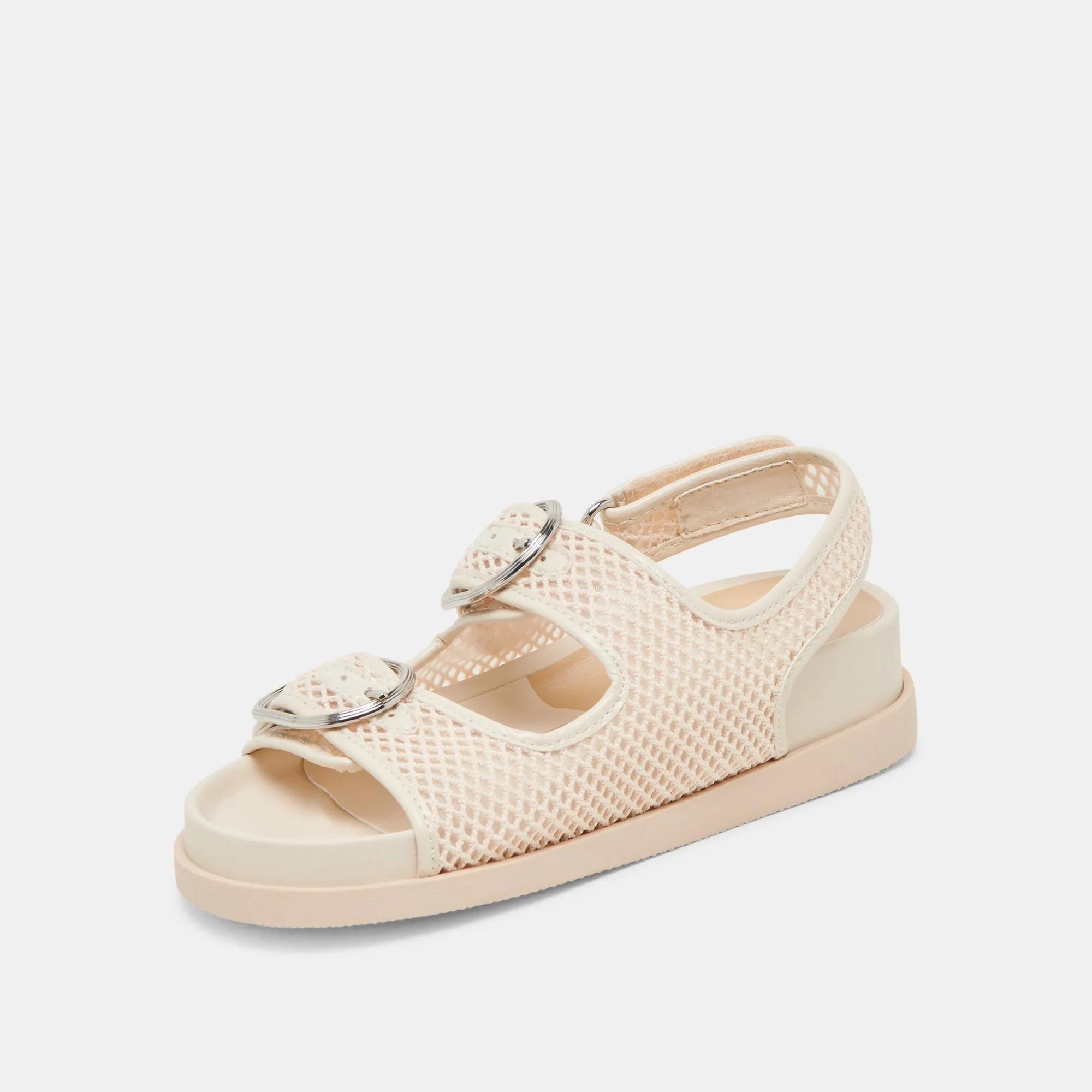 SANDALES EN MAILLE STARLA CRÈME TISSÉ