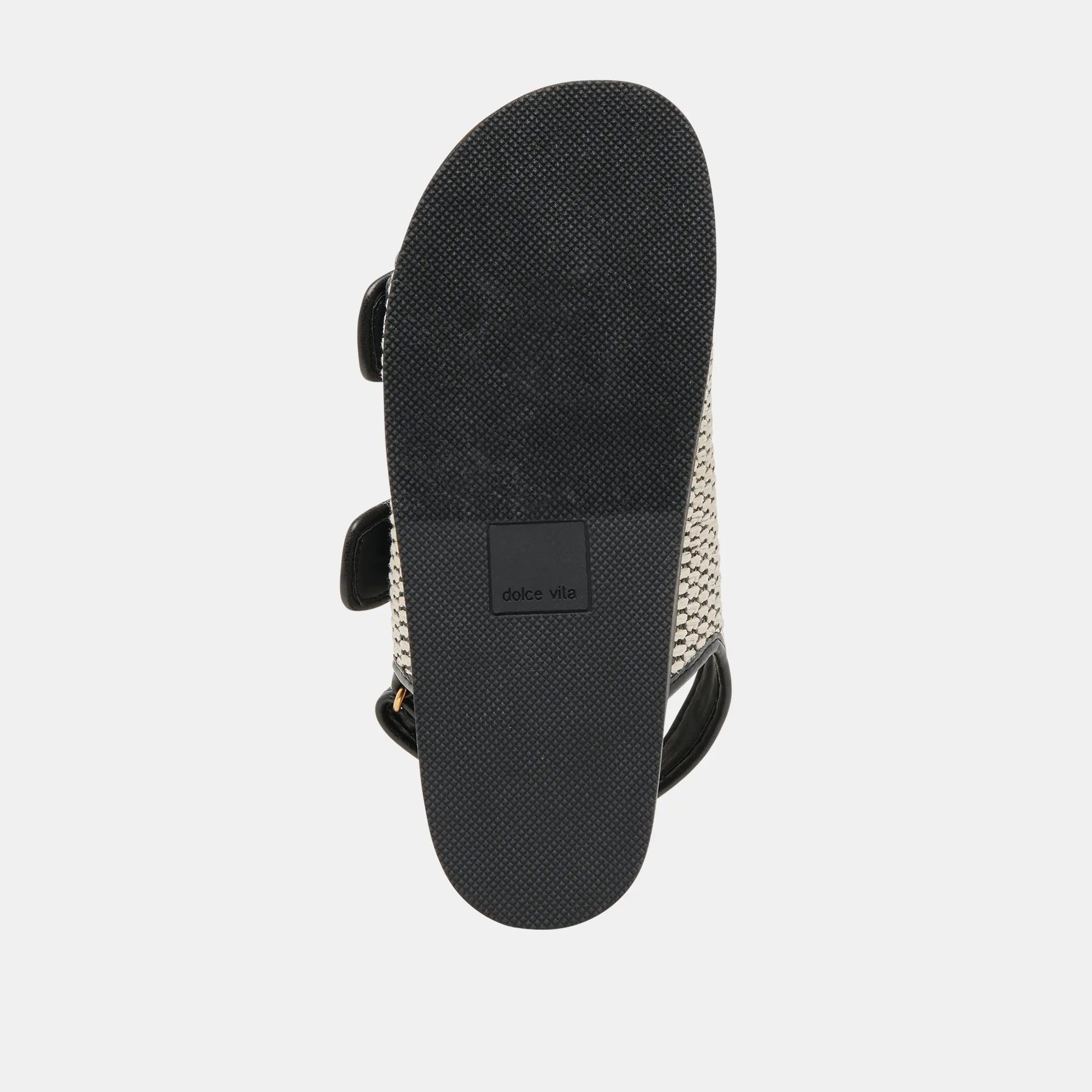 SANDALES STARLA NOIRES EN RAFFIA NATUREL