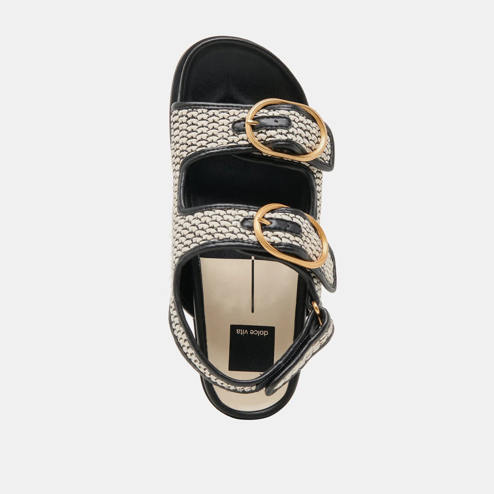 SANDALES STARLA NOIRES EN RAFFIA NATUREL