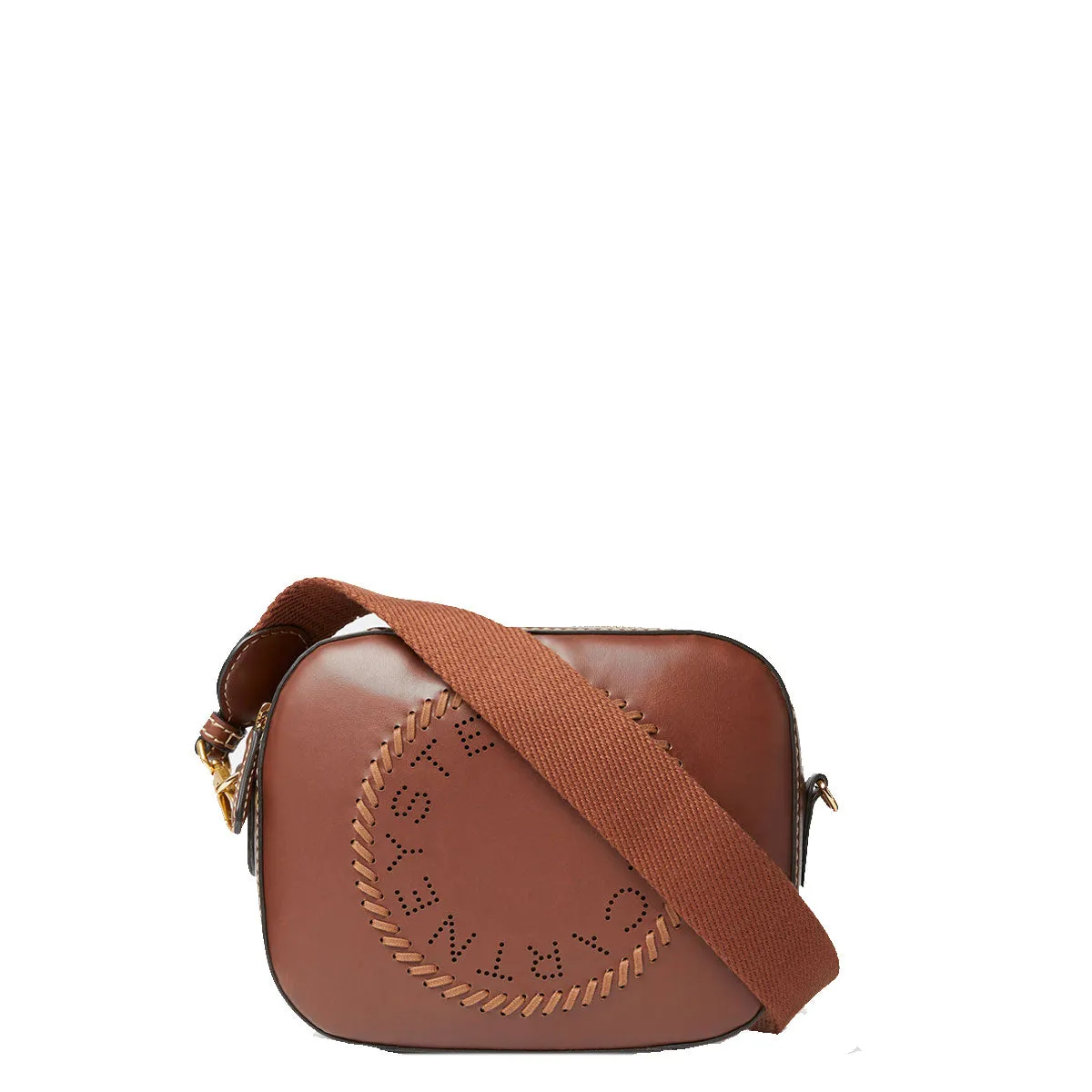 Sac appareil photo Stella Logo avec lanière fouet/stud, cognac Sacs_Stella Mccartney_Sacs